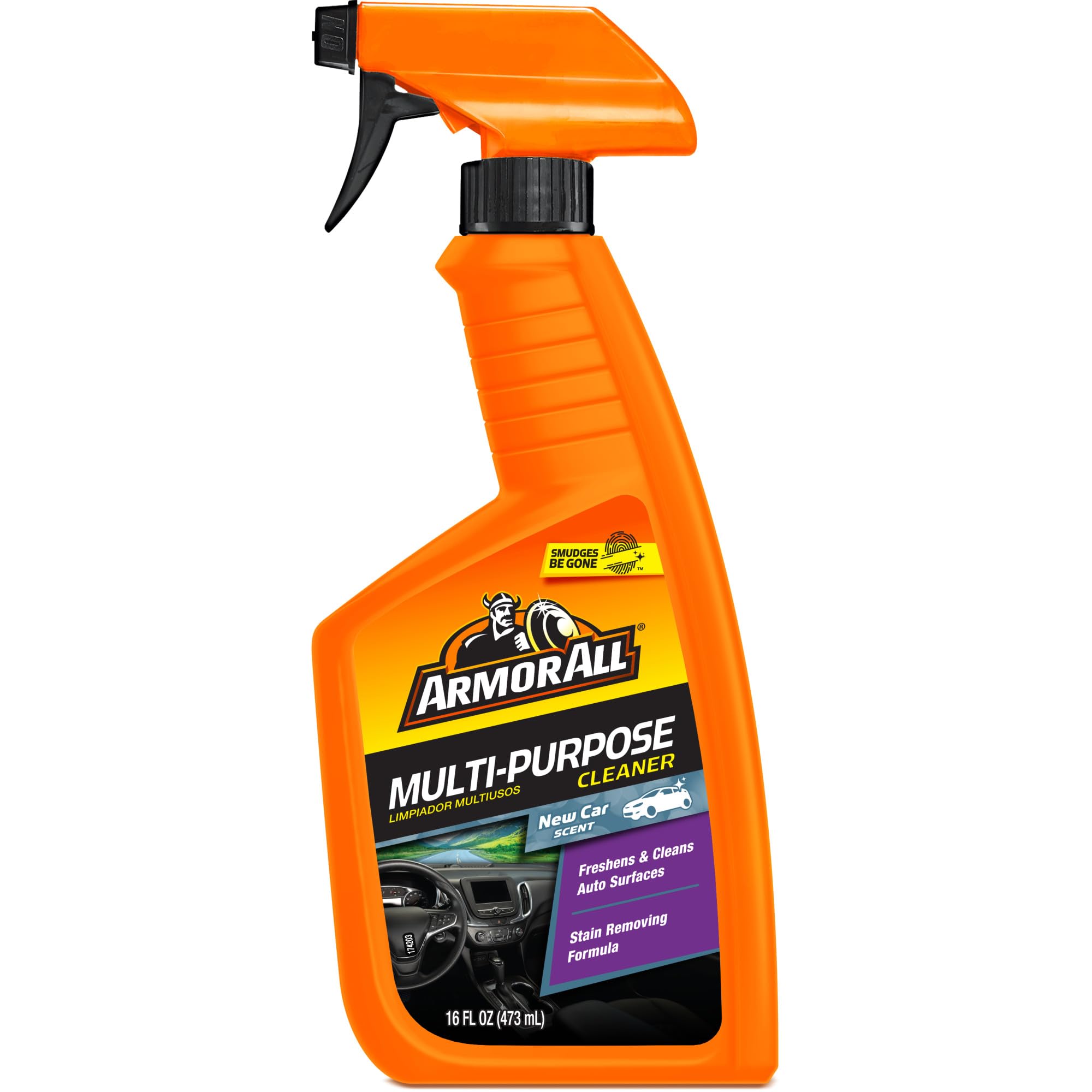 Armor All Multi-Purpose Car Cleaner Spray, New Car Scent, 16 Fl Oz | Interior car cleaner for dashboards, vinyl, clear plastics, carpet and fabric, stain-rem... — Armor All