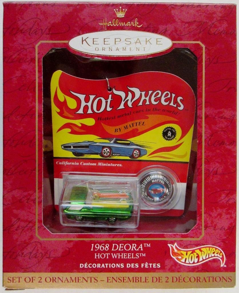Hot Wheels/Hallmark - Keepsake Ornament - 1968 Deora (Metallic Green) Decorative Micro-Sized Vehicle replica w/accessory