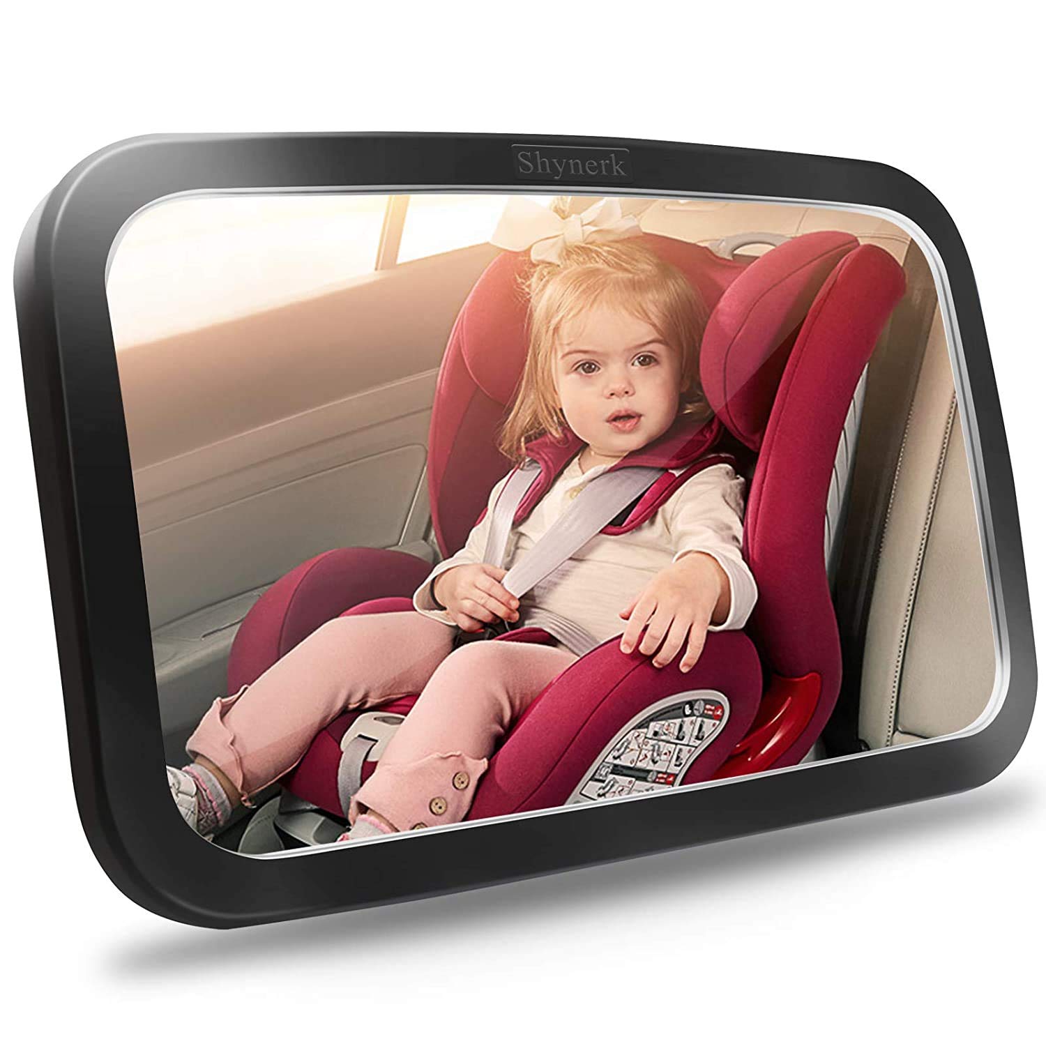 Shynerk Baby Car Mirror, Safety Car Seat Mirror for Rear Facing Infant with Wide Crystal Clear View, Shatterproof, 360° Rotation, Crash Tested and Certified — Shynerk