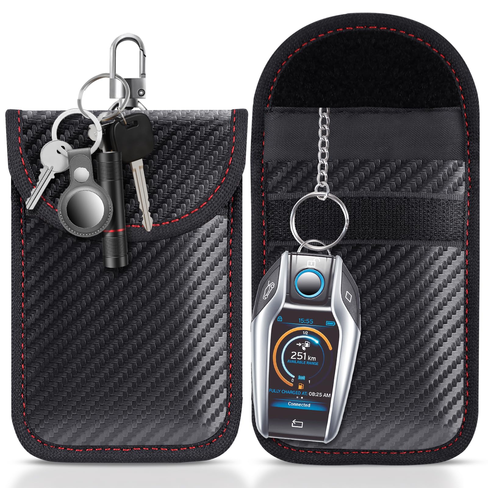 lanpard Faraday Pouch for car Keys, 2 Pack Faraday Bag, Key Signal Blocking Pouch, RFID Blocker for Keyless Entry Remote, Anti-Theft Remote Entry Keyless Pro... — Lanpard