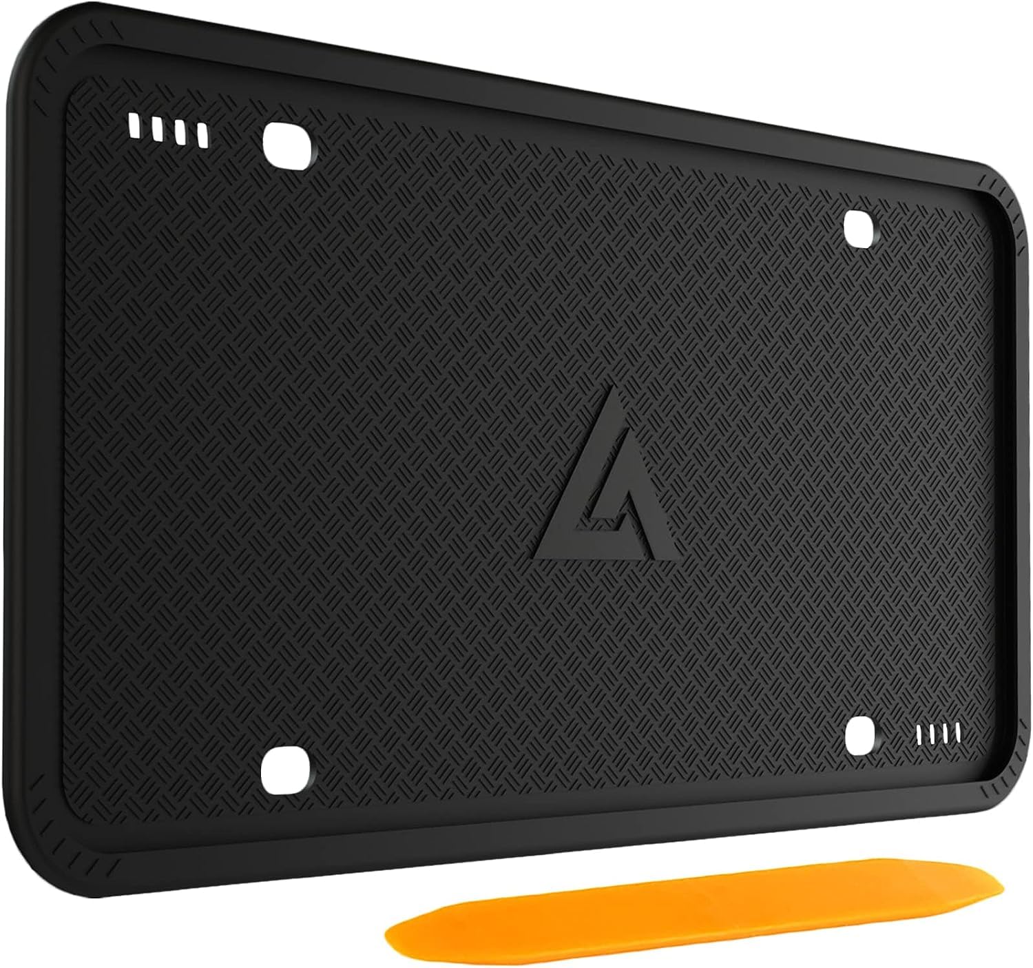 Aujen Silicone License Plate Frames Black, 1 Pack Car License Plate Frame, Universal US Car Black License Plate Holders Brackets Rust-Proof, Rattle-Proof, We... — Aujen