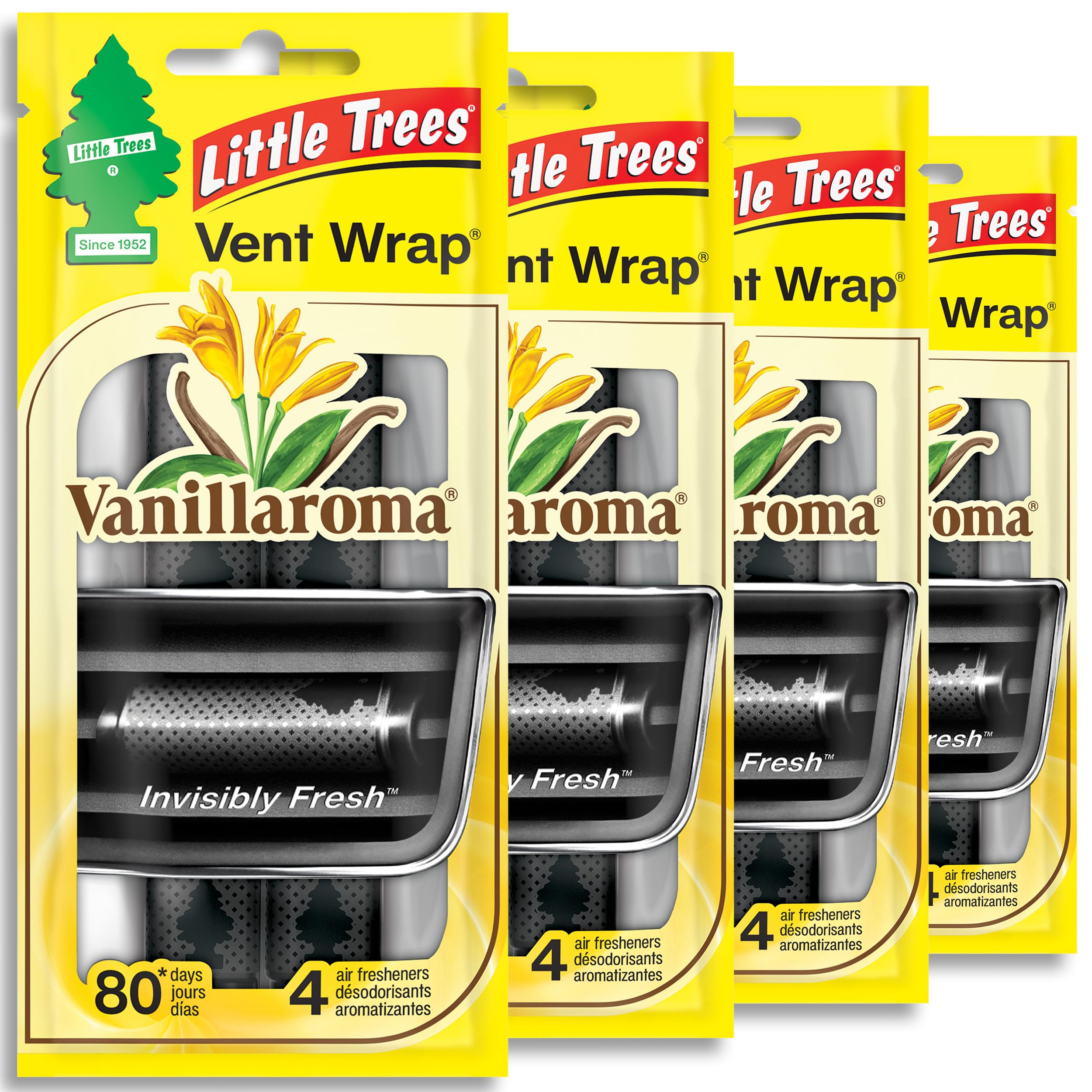 LITTLE TREES Car Air Freshener | Vent Wrap Provides Long Lasting Scent, Invisibly Fresh | 16 Air Fresheners | Vanillaroma — Little Trees