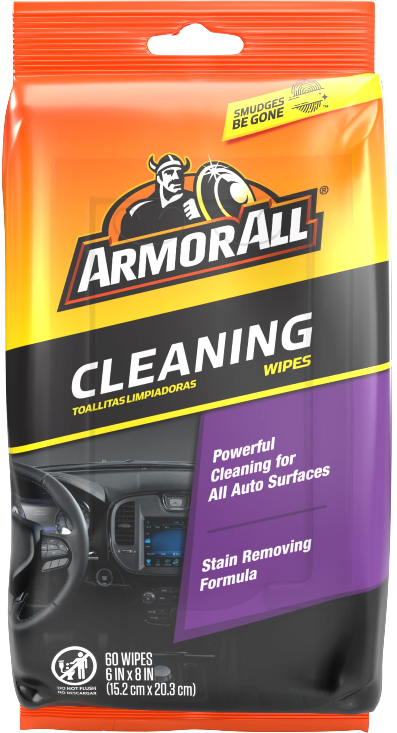 Armor All Car Interior Cleaner Wipes, Interior Cleaning Wipes for Cars, Trucks, Motorcycles, 60 Each — Armor All