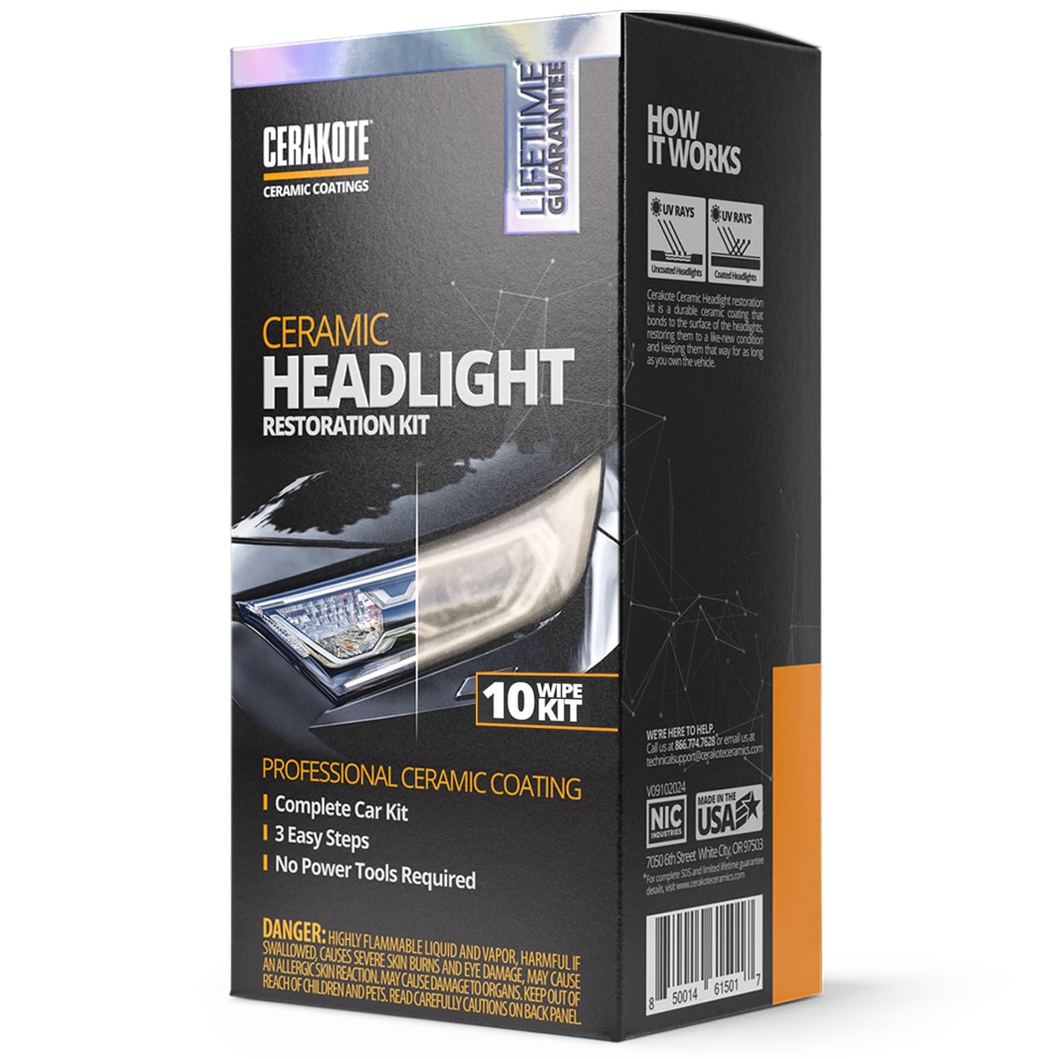 CERAKOTE® Ceramic Headlight Restoration Kit, 10 Wipe Kit — Cerakote