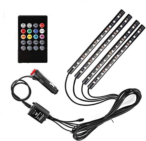 AutoBizarre 12 LED Multicolor Music Controlled Sound Activated for Car Interior Atmosphere Light (Works with All Cars) — Autobizarre