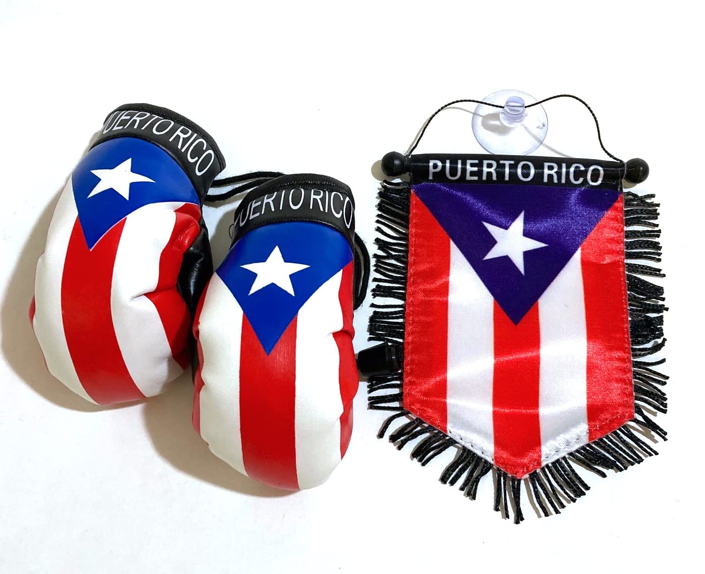 Puerto Rico Boxing Gloves flags for cars accessories sticker decals Puerto Rican PR homes auto small mini Banner hanging window car flags accessory for men w...