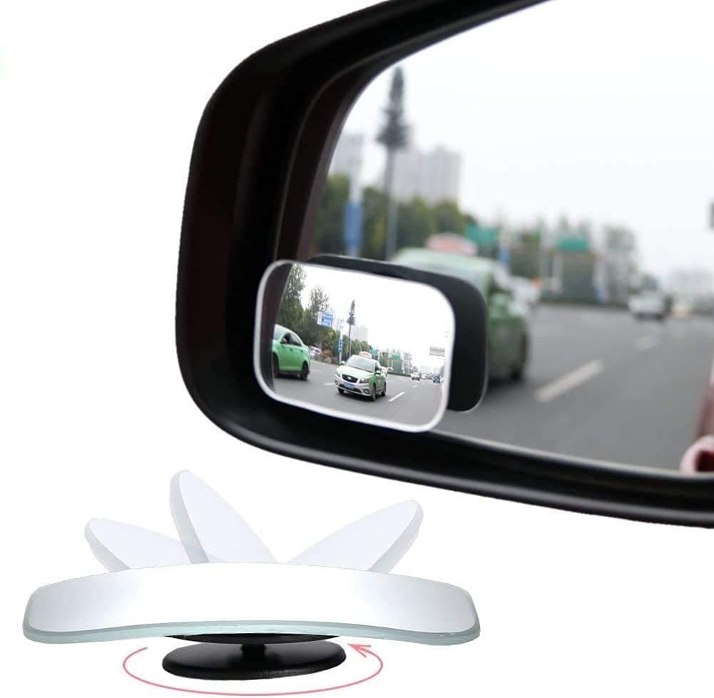 Detachi 3R Car Wide Angle Blind Spot Rear Mirror Rectangle Convex 360 Degree (2 Pcs) for Car — Detachi