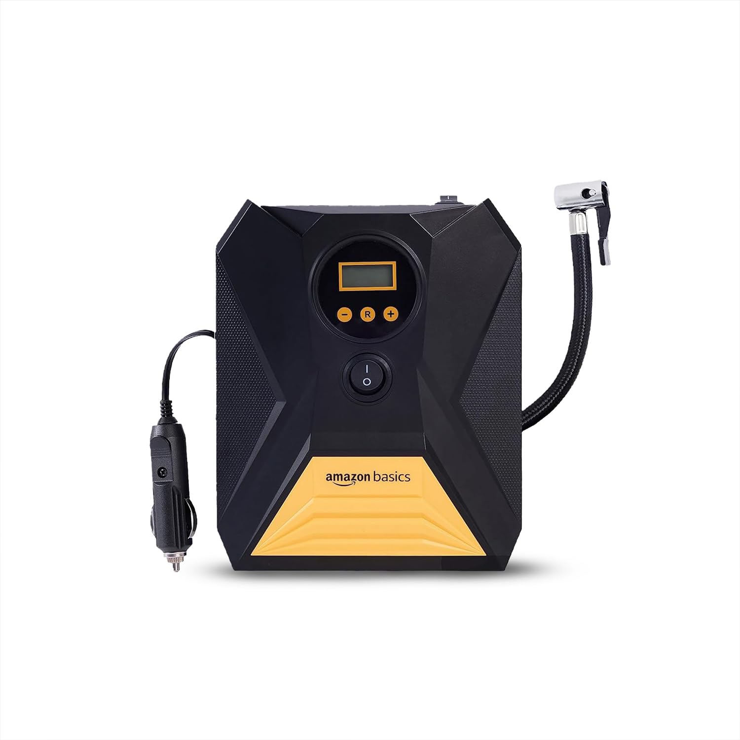 Amazon Basics Portable DC Digital Tyre Inflator for Cars & Bikes| 12V DC | 150 PSI Air Pump with Digital Pressure Gauge, Auto Shut Off and Emergency LED Ligh... — Amazon Basics
