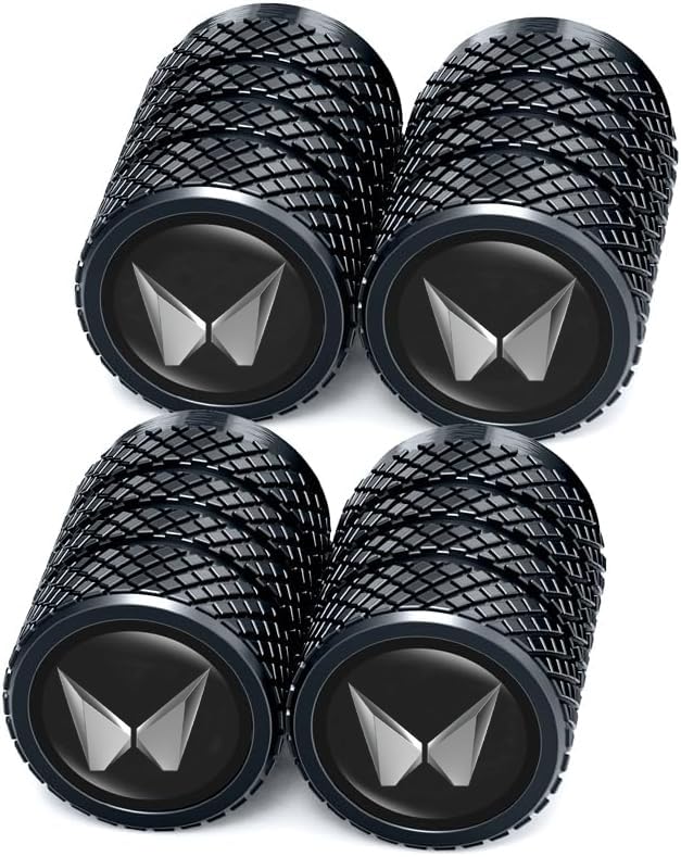 Greenworld Premium Black Metal Car Tyre Valve Cap Air Cap Car Tyre Valve Stem Cap Air Covers with Logo (New-Mahindra) — Greenworld