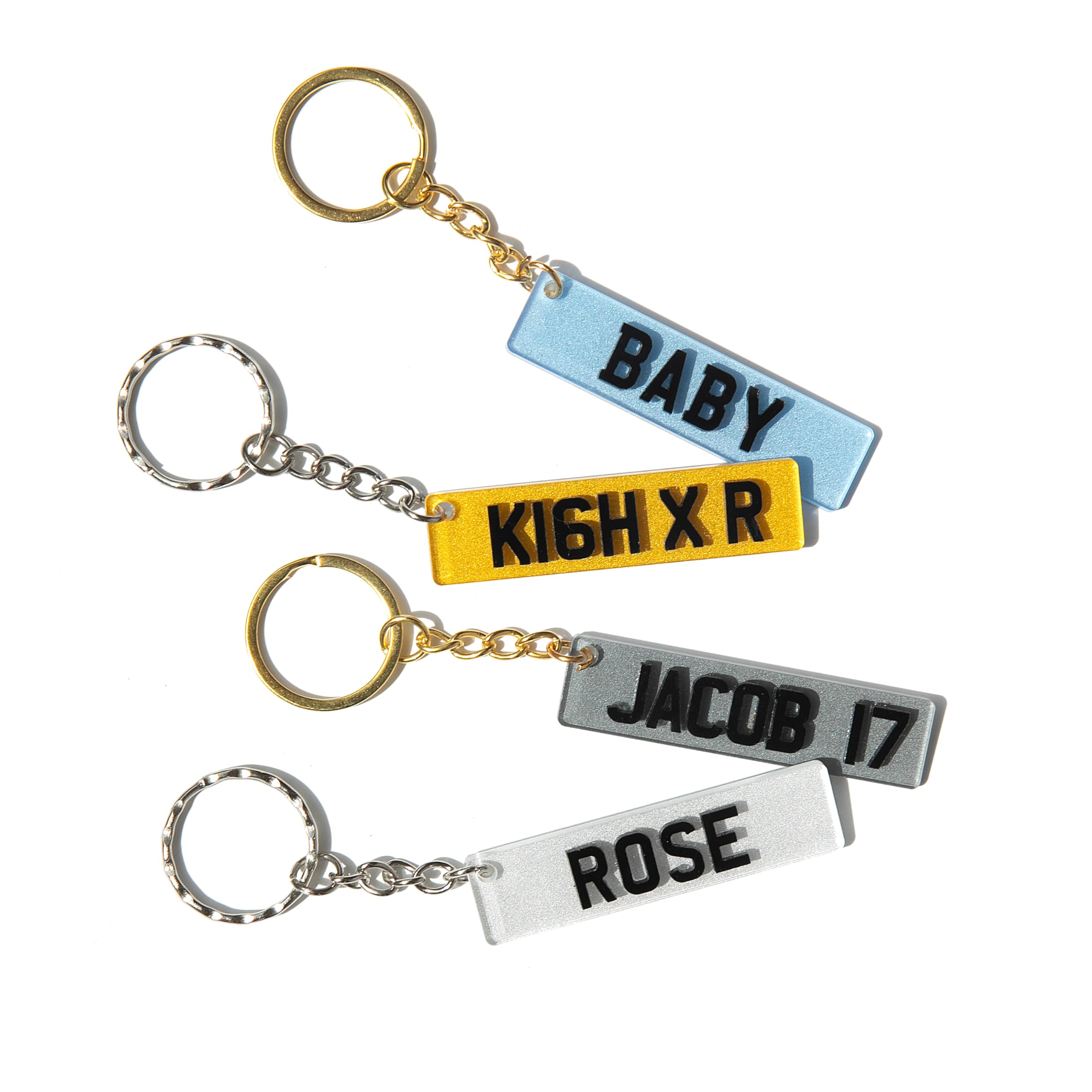 Crafted Memories Custom Licence Plate Keychain, Personalised Number Plate Keychain, Mini Number Plate Key Ring, Name Plate Keychain, Custom Car Plate Keyring...