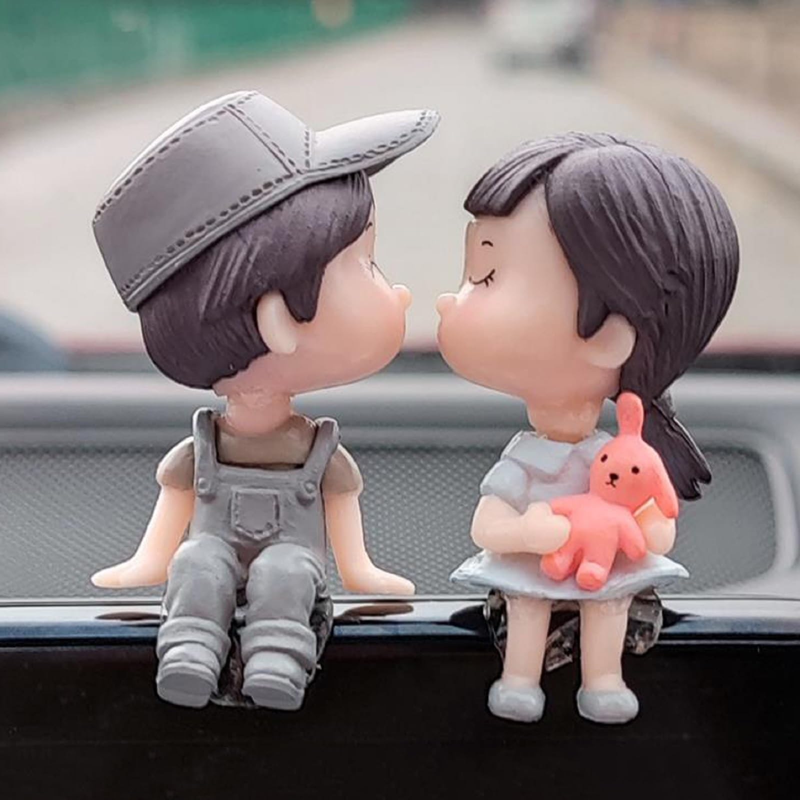 車用品 車内 アクセサリー カー用品 かわいい カップル 風船 樹脂 バースデー 自動車の小物 (グレーハット) — Jacaril