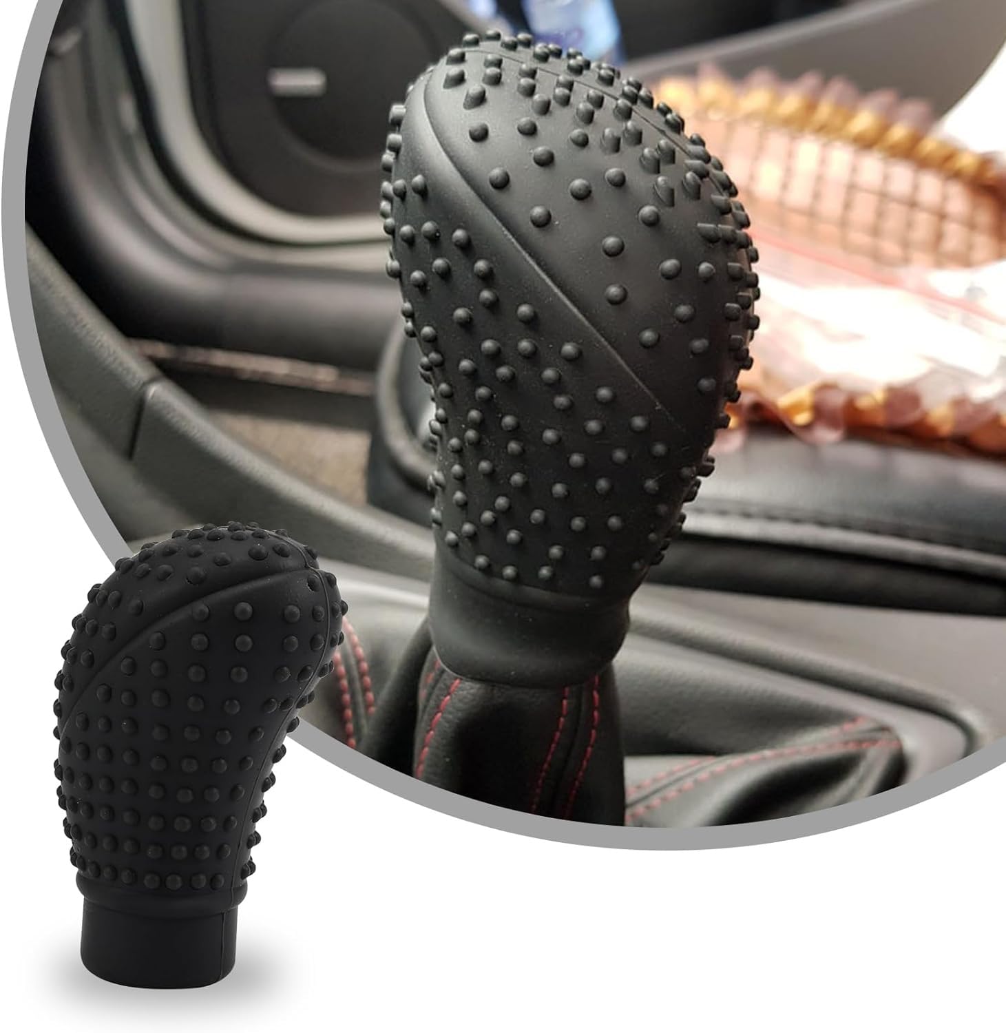 SARTE Car Gear Knob Protector Silicone Gear Shifter Cover for Anti-Scratch Car Gear Knob Cover and Dust Proof Nonslip Gear Cover for Car Universal Fit Silico... — Sarte
