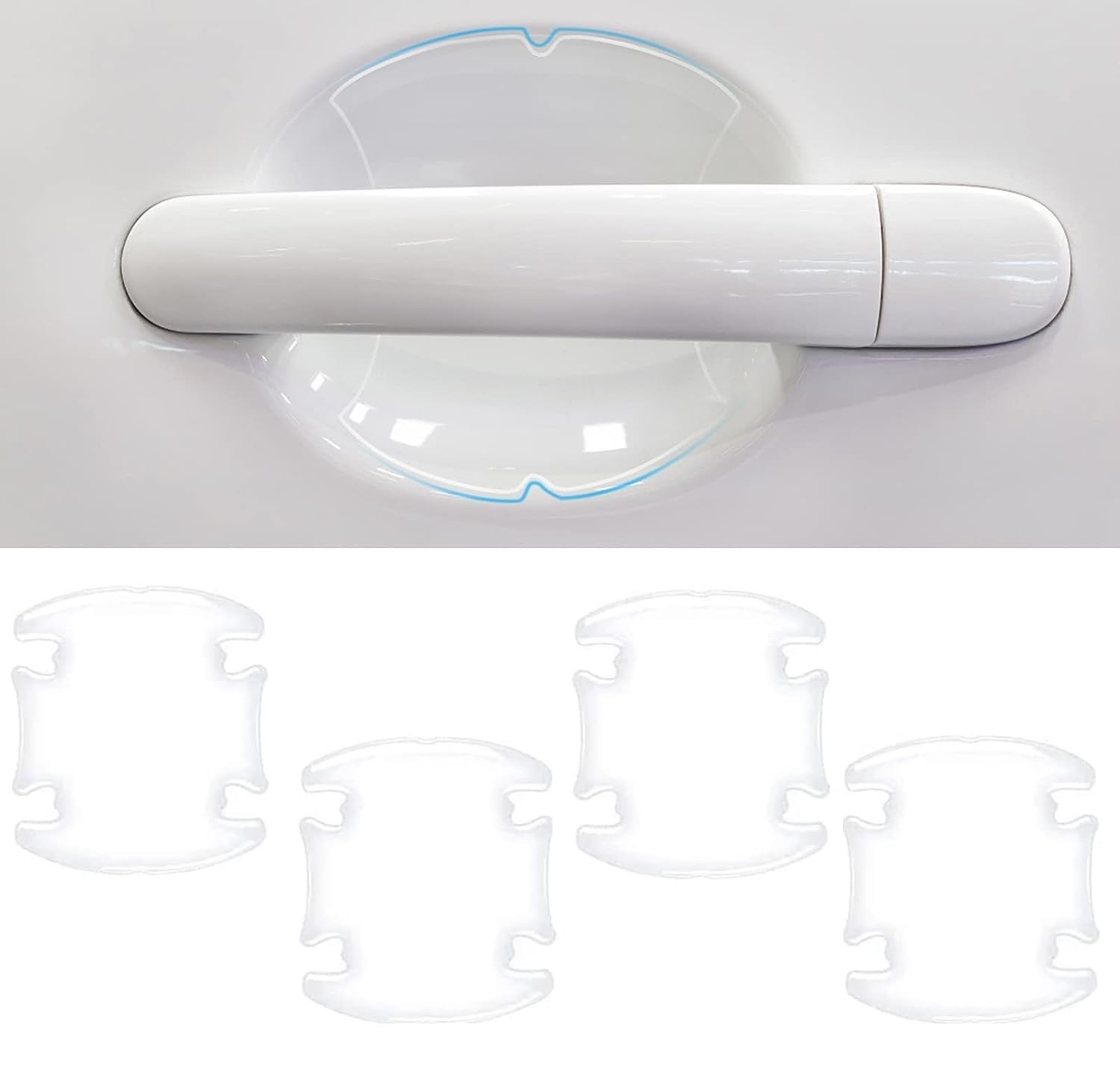 DETACHI Car Door Handle Protector Transparent Sticker and car Handle Scratch Protector car Door Sticker PU Finger Guard Car Paint Protection Universal Car Do... — Detachi