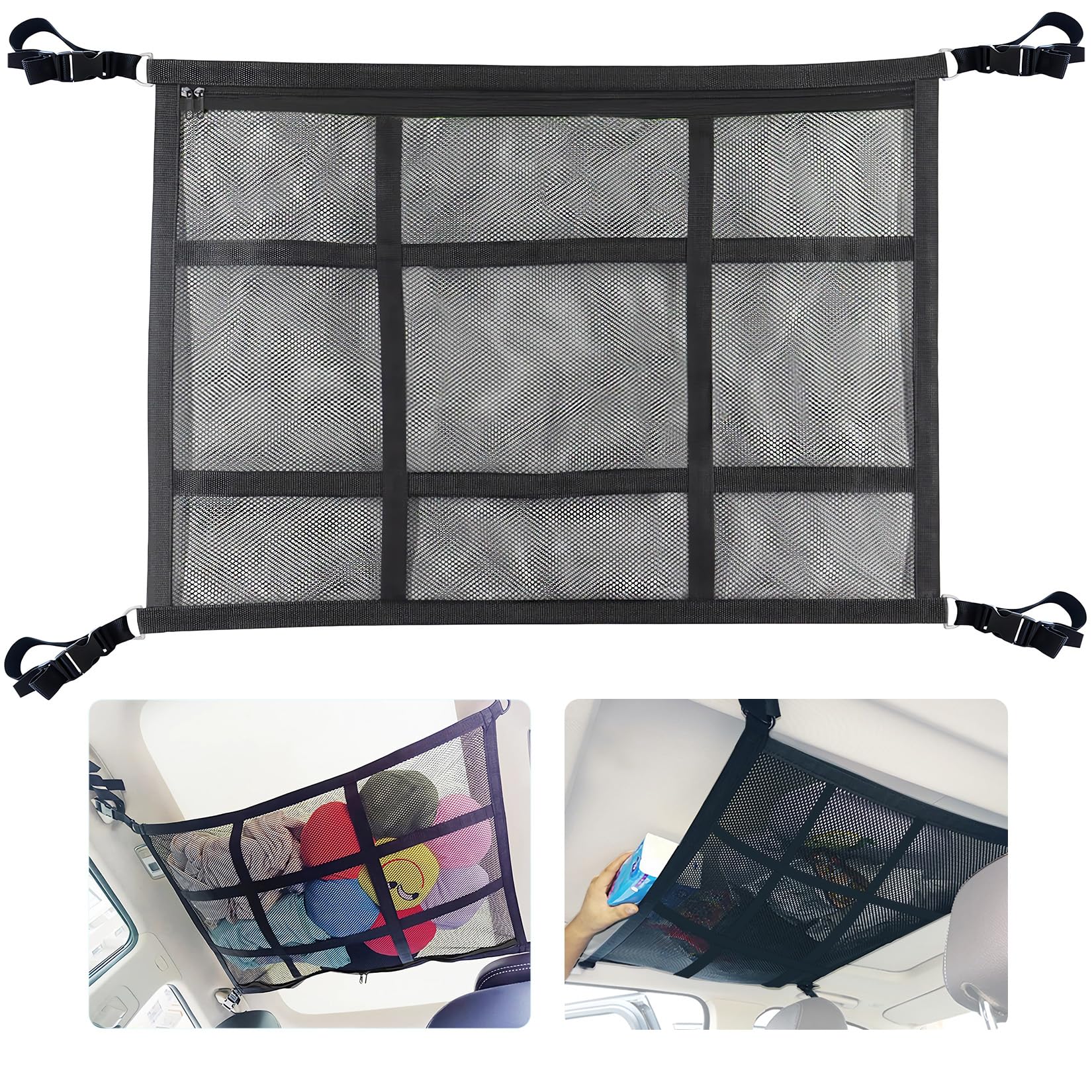 ViMOQi Cargo Net for Van,Trade Tidy Van Storage Solutions,Double Layer Mesh Car Boot Organiser,Large Capacity Car Roof Storage Nets for Campervans,Foldable L... — Vimoqi