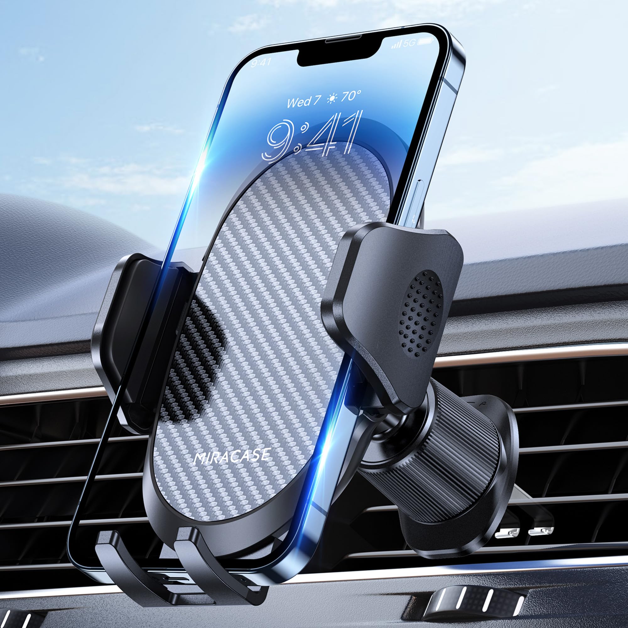 miracase Phone Holders for Your Car with Metal Hook Clip, Air Vent Cell Phone Stand Car Mount, Universal Automobile Cradle Fit for iPhone Android and All Sma... — Miracase