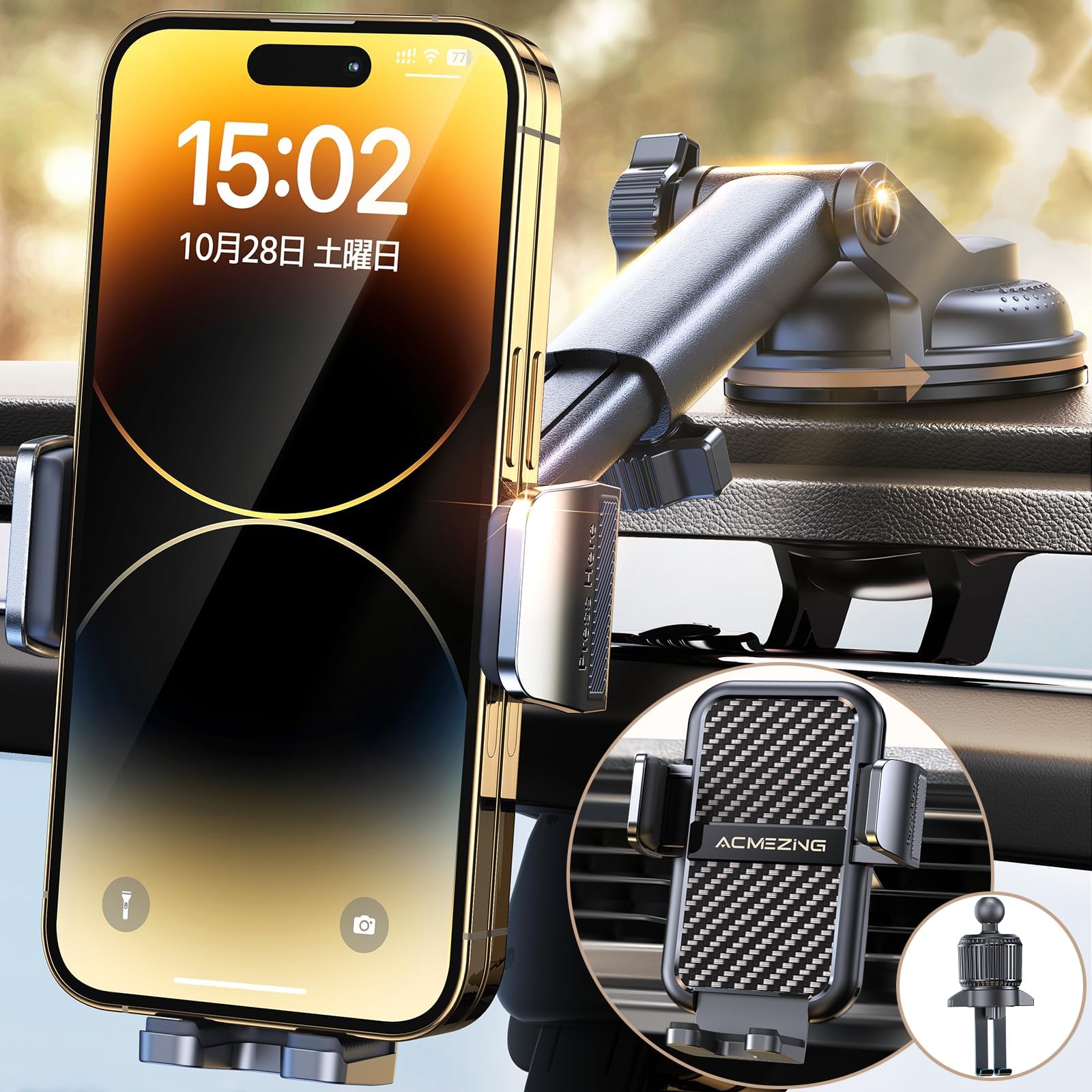 スマホホルダー 車 ACMEZING スマホスタンド【最強の360°回転ベース&進化二重フック】 — Acmezingのストアを表示