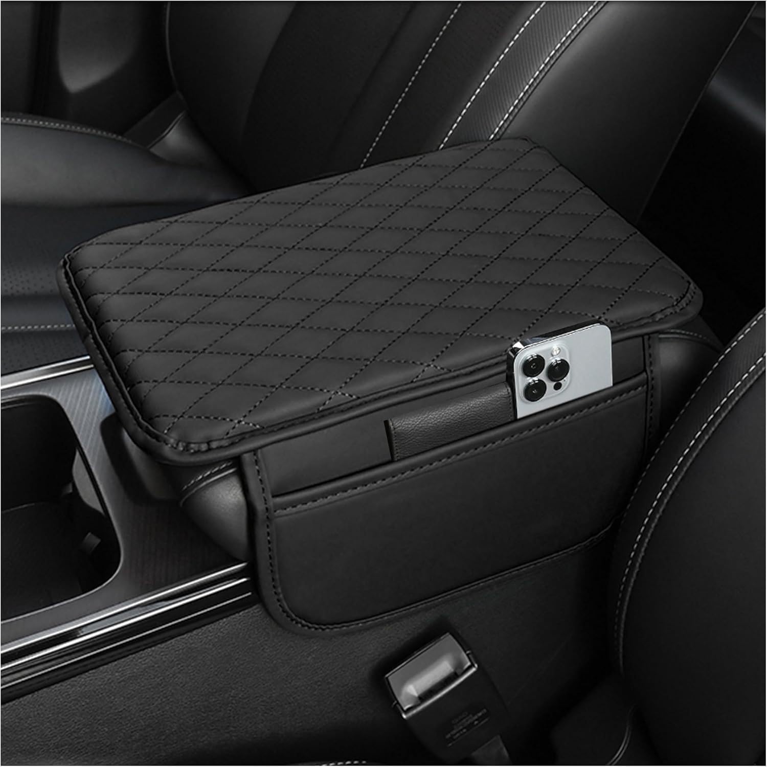 Stacool Upgraded Car Center Console Cover,Microfiber Leather Car Armrest Cover Cushion with 2 Storage Bags,Universal Car Armrest Storage Box Car Interior Acc... — Stacool