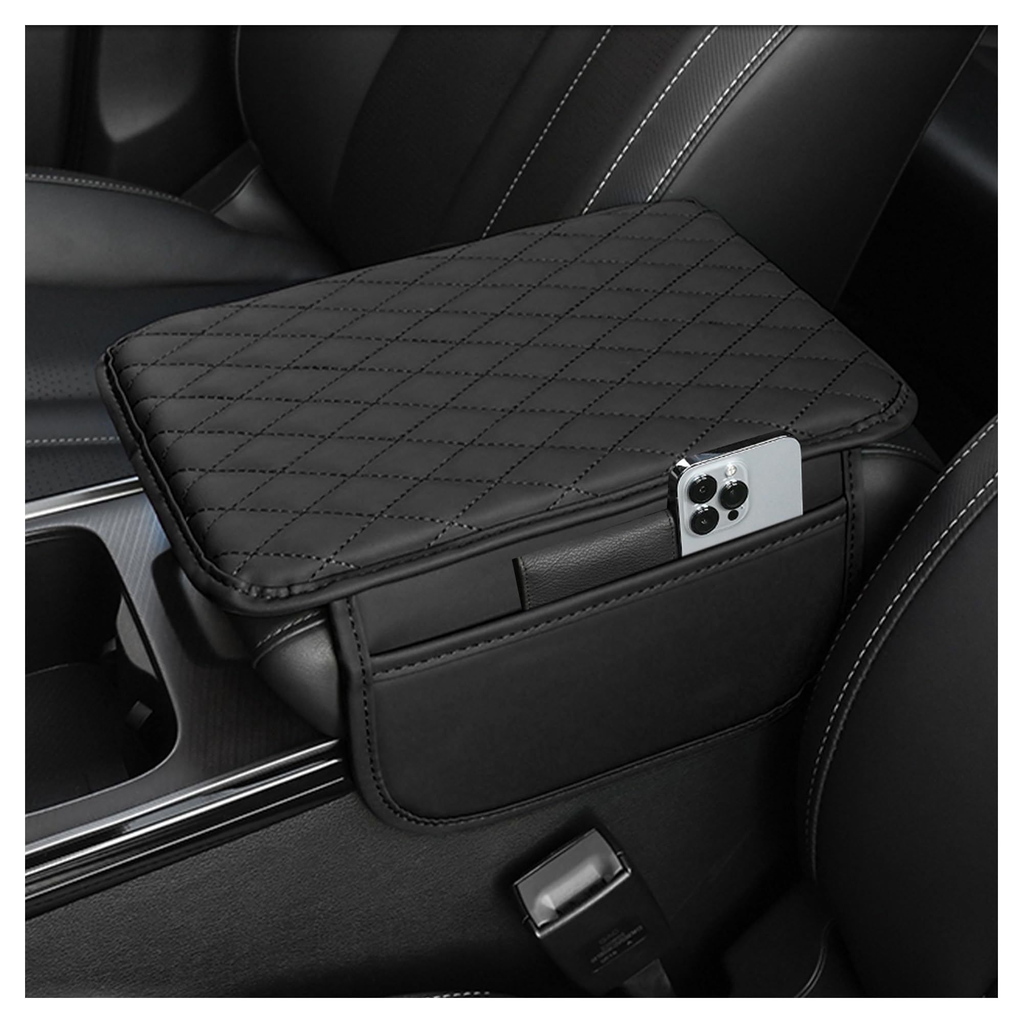 Upgraded Car Center Console Cover,Microfiber Leather Car Armrest Cover Cushion with 2 Storage Bags,Universal Car Armrest Storage Box Car Interior Accessories... — Gtlm