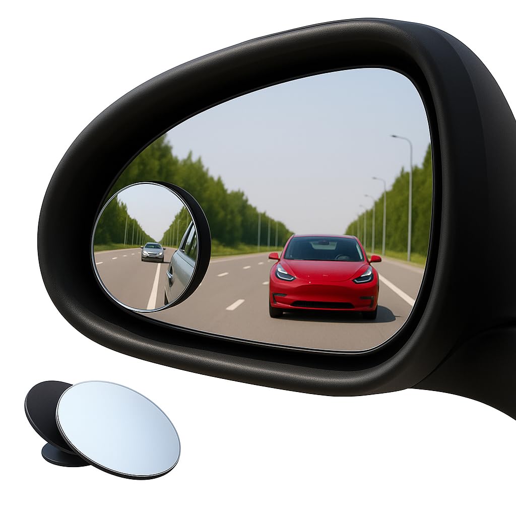 ARVO Blind Spot Mirrors for Cars, 2 Pack, 360° Adjustable HD Glass Convex | Round mirrors, Frameless design, Waterproof, Universal fit for Cars, SUVs & Trucks — Arvo