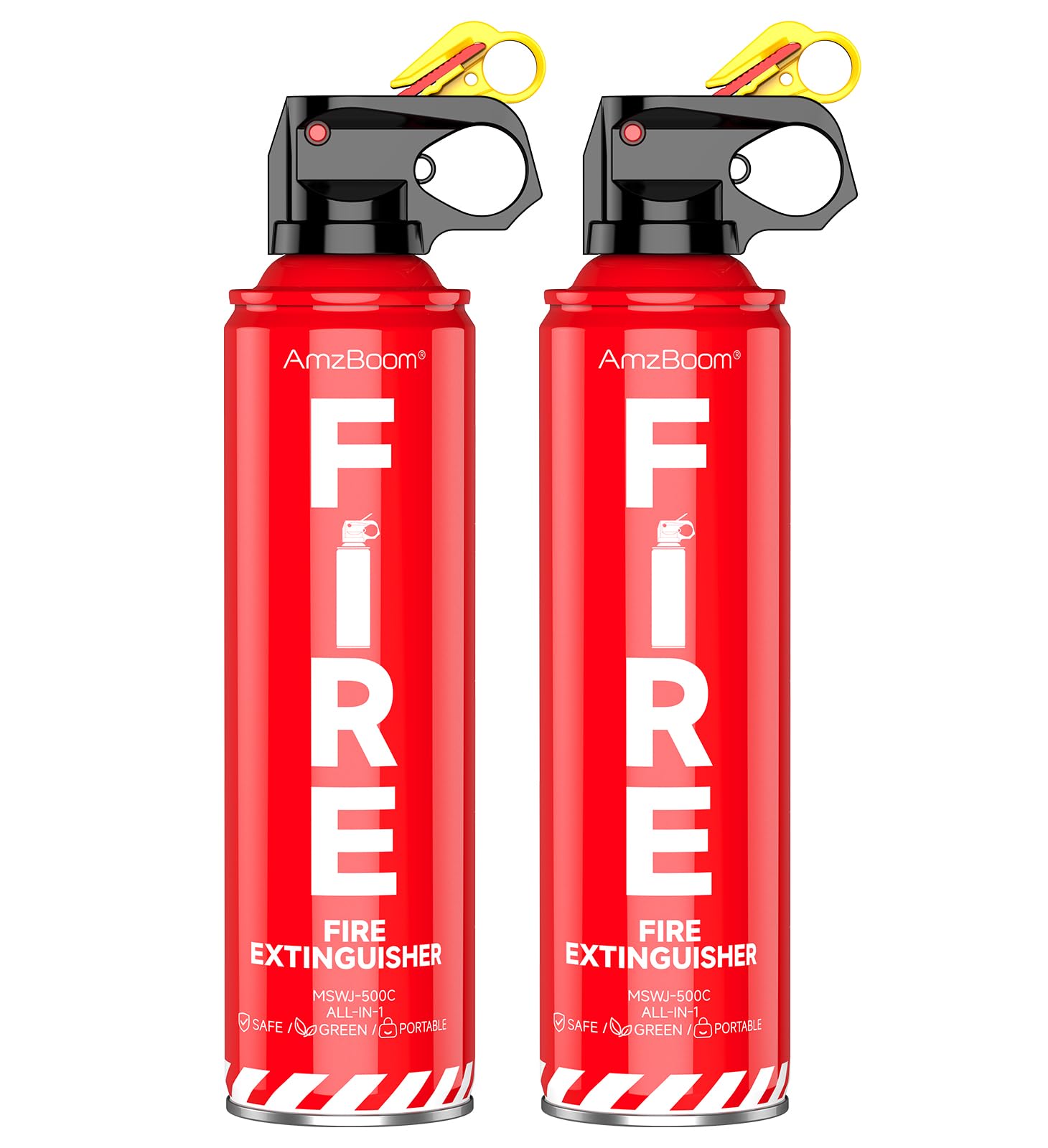 AmzBoom 2-Pack Fire Extinguisher for Home, Kitchen, Car, and Grill with Mounting Bracket– Extinguishing Spray, Compact A, B, C, K – Eco-Friendly, Prevents Re... — Amzboom