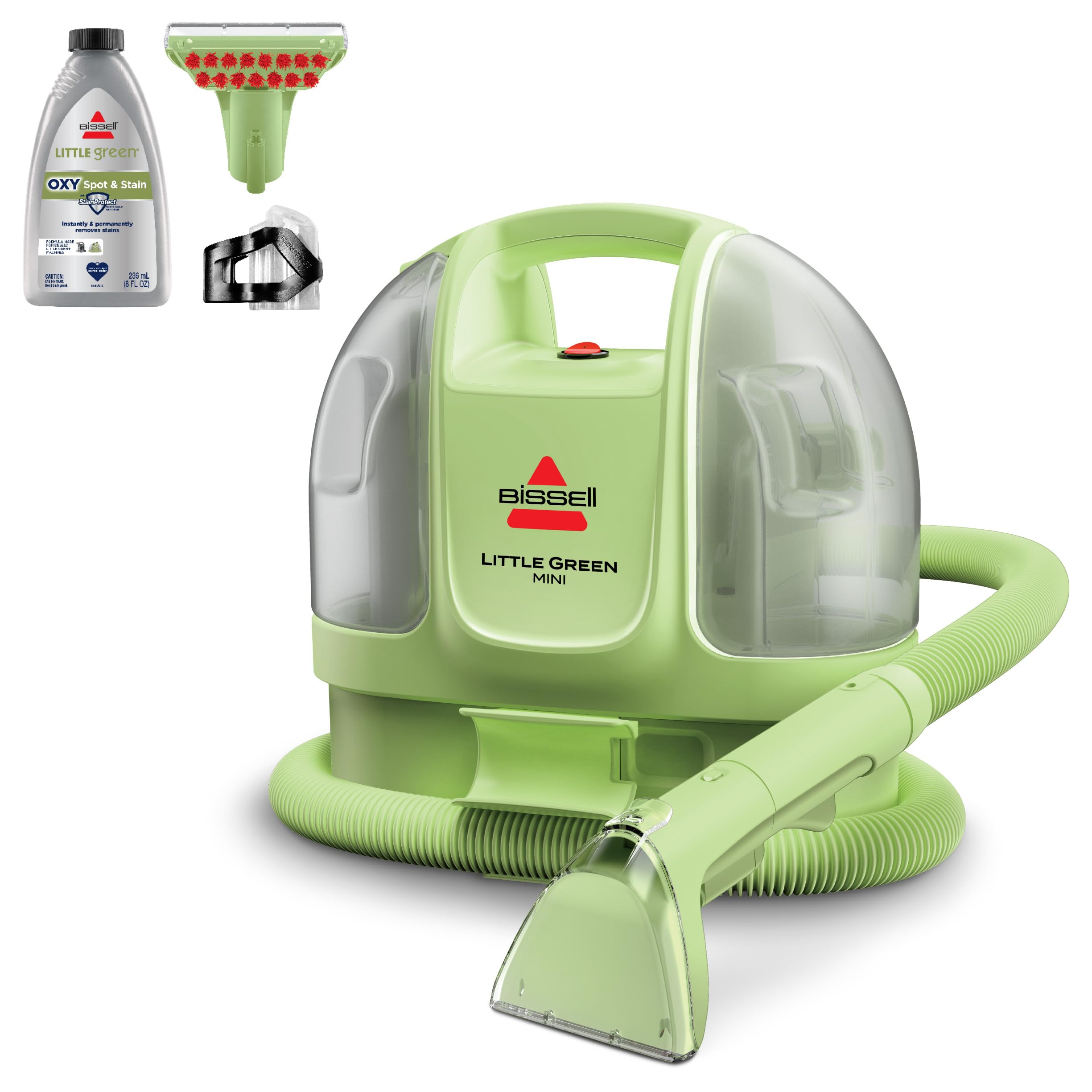 BISSELL Little Green Mini Portable Carpet Cleaner, 4075 | HydroRinse self-cleaning tool; 4-in. tough stain tool; upholstery & car detailing; Tea Green color — Bissell