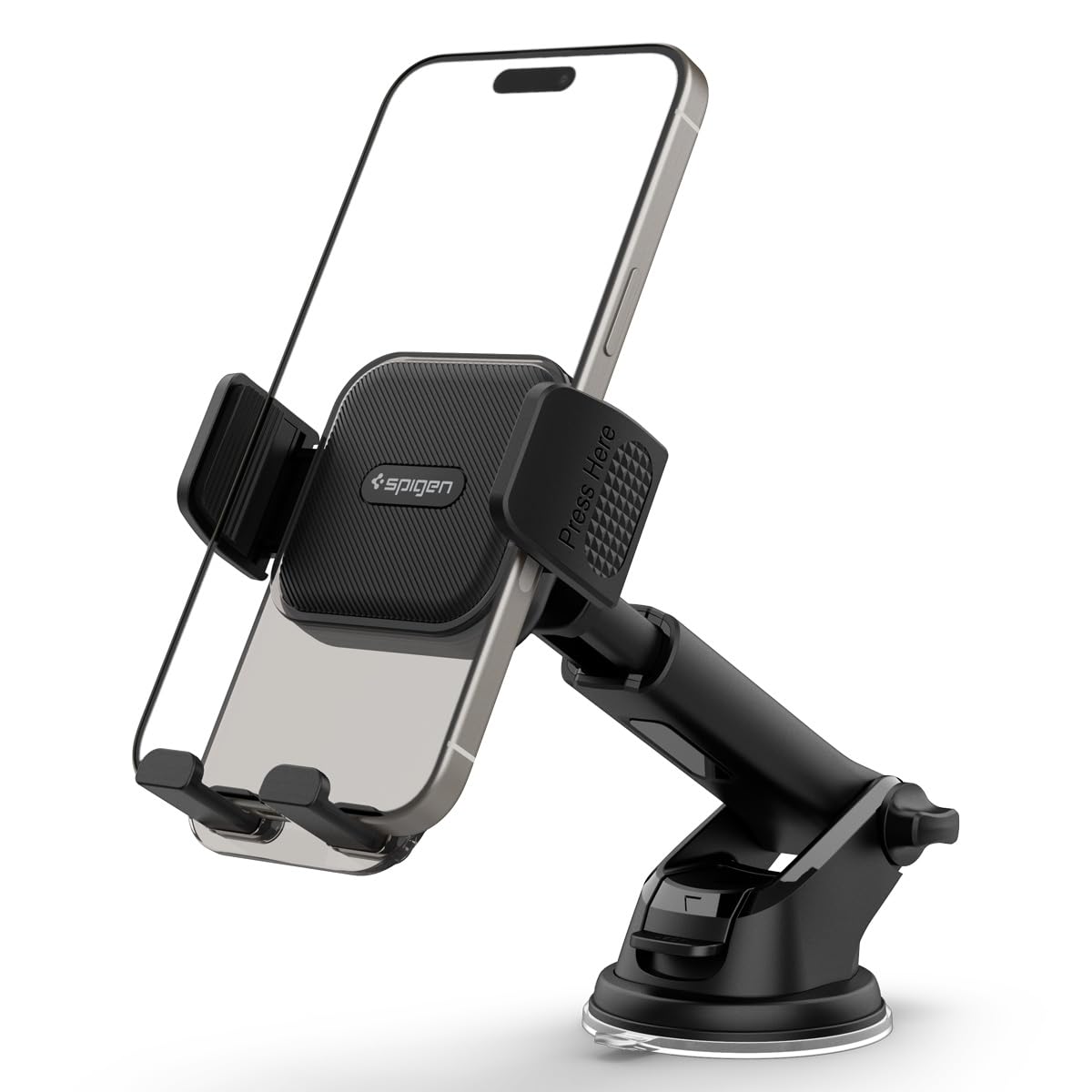 Spigen Dashboard & Windshield Car Mobile Holder [Strong Suction Cup][360° Rotational][Stable Hold] Compatible with Most Smartphone Devices - Black — Spigen