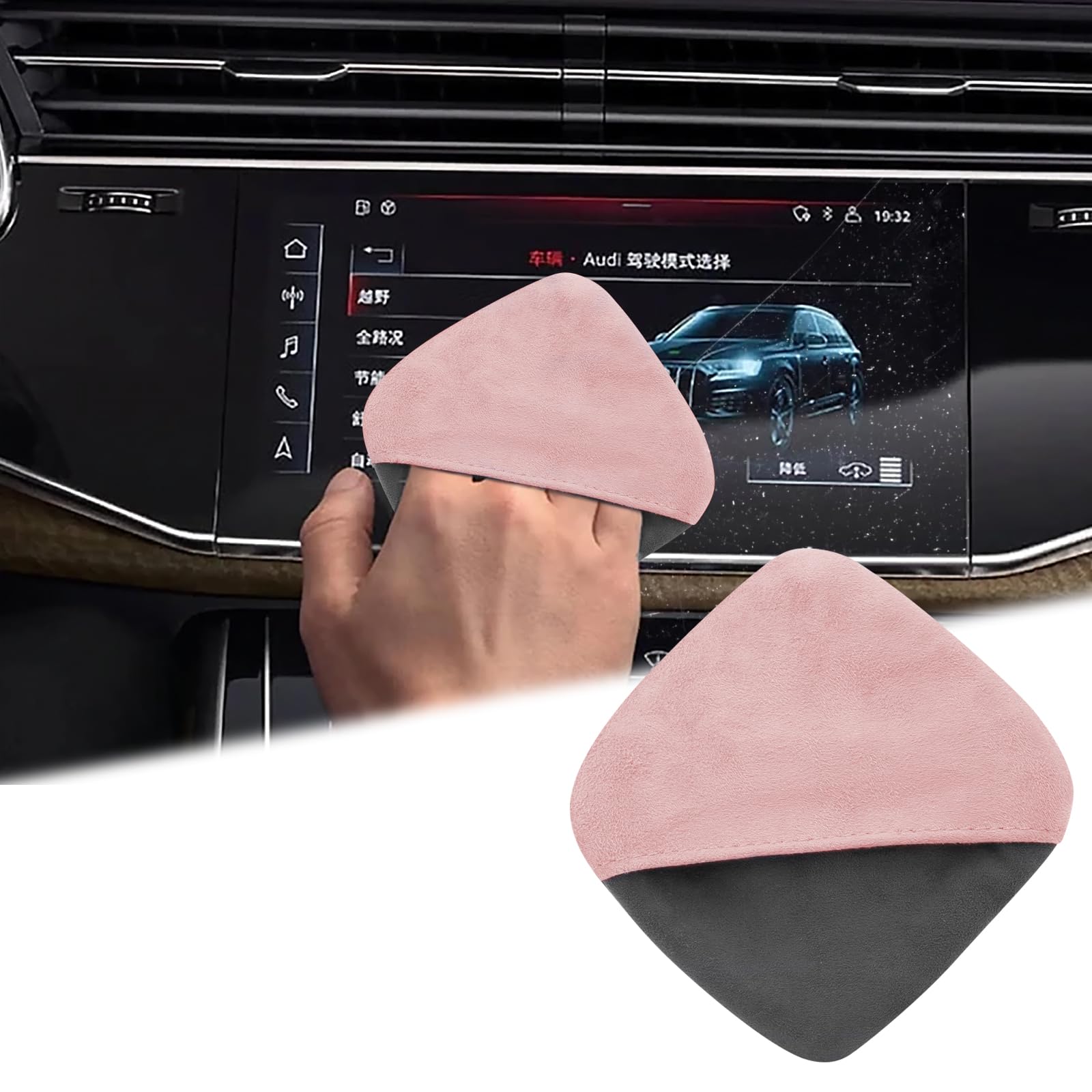 BFXM Car Screen Cleaner, 4.1''×4.1'' Pink Microfiber Dashboard Wipes | Square Microfiber Cloth, Automotive Display Wipes,Vehicle Screen Cleaner Tool for Dash...