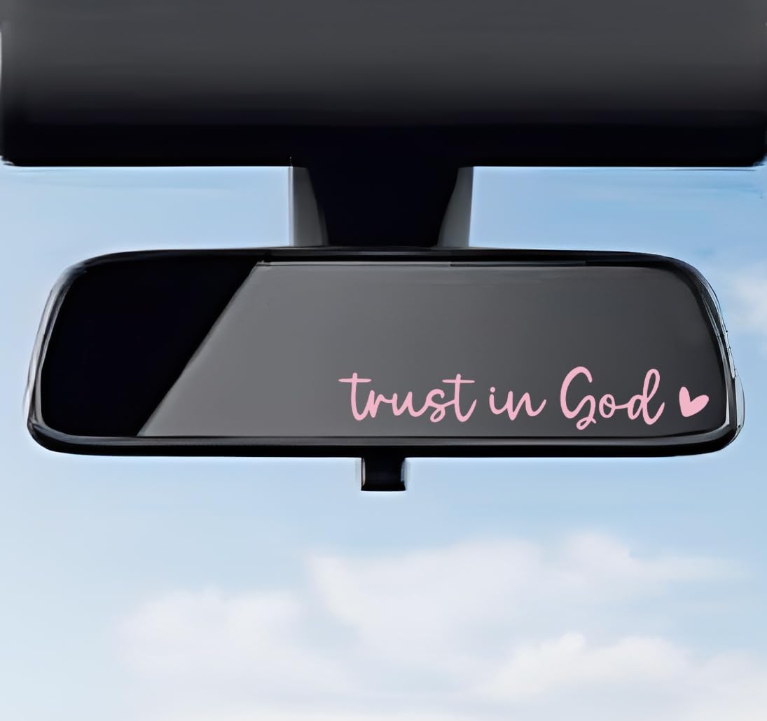 DXNQ 2 PCS Trust in God Rearview Mirror Decals, Automotive Vinyl Rear View Mirror Decorative Stickers, Waterproof Trust in God Stickers for Car Truck Laptop,... — Dxnq