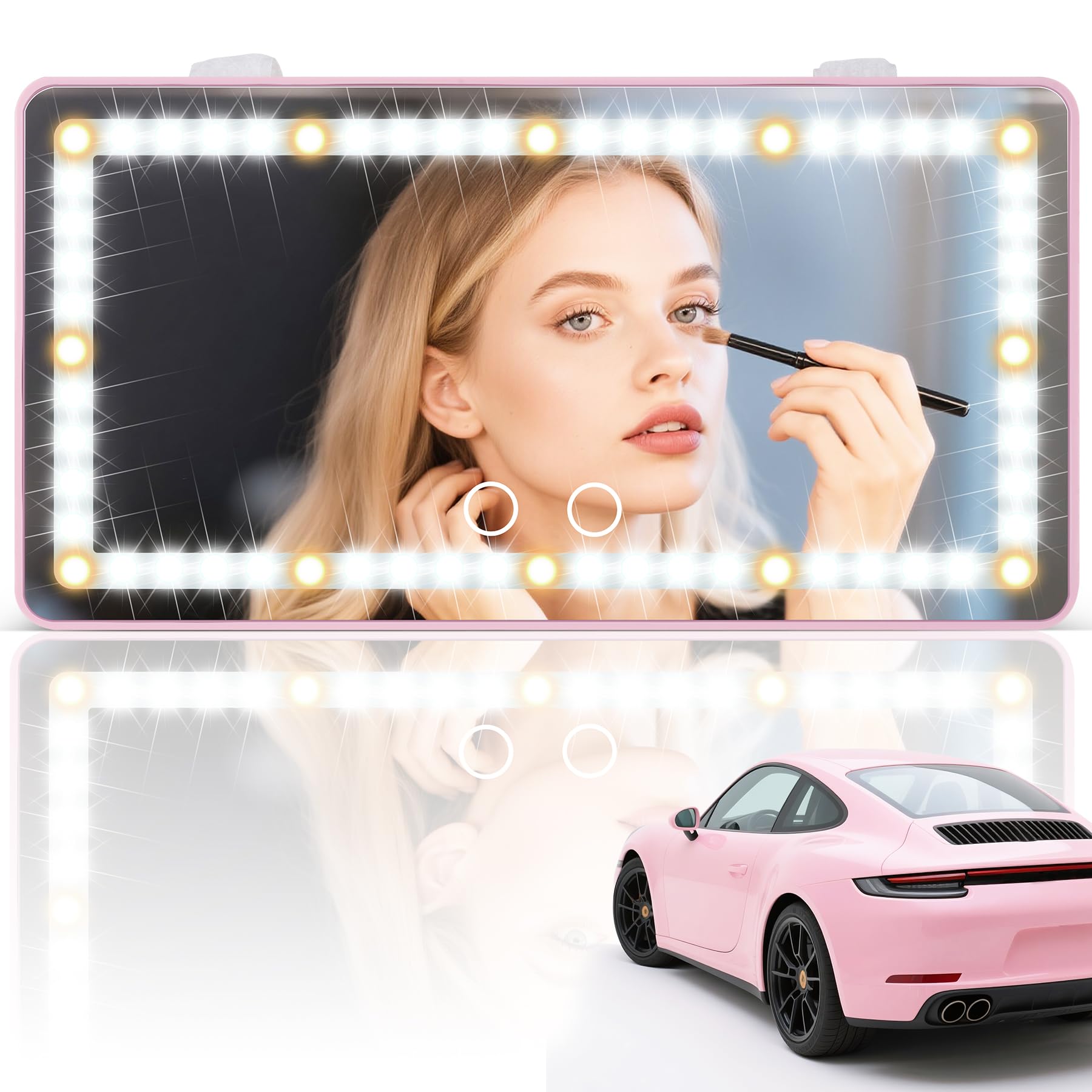 SINGARO Car Sun Visor Vanity Mirror - Rechargeable Makeup Mirror with 60 LEDs, 3 Light Modes & Dimmable Touch Control for Cars, Trucks, SUVs, Car Interior Ac... — Singaro