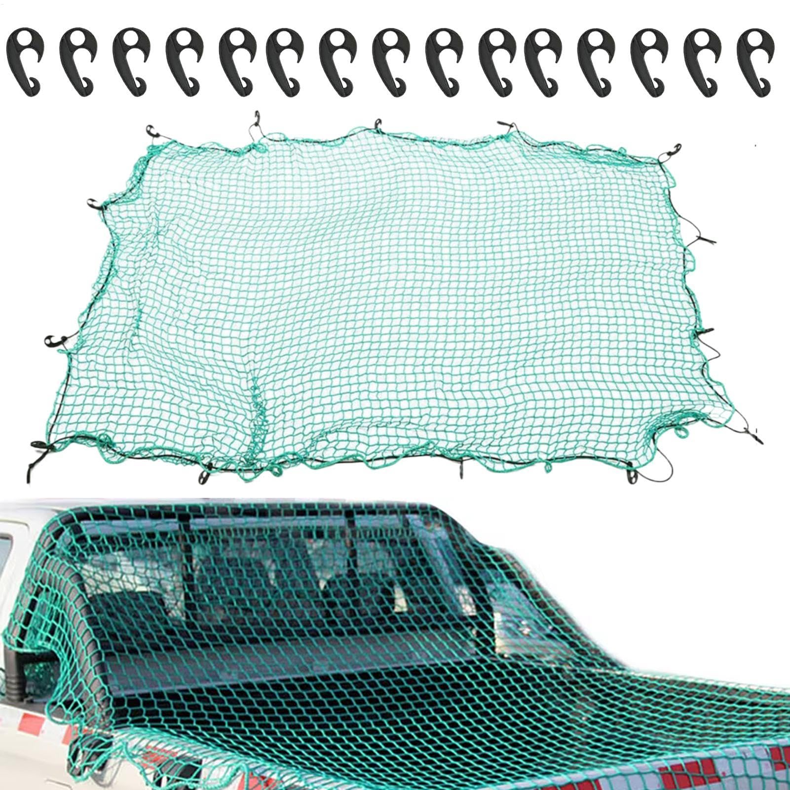 Safety Net Pickup, Safety Mesh for Truck Bed, Car Accessories with Elastic Rope, 2x3cm 0.79x1.18 inches Design for Fishing, Beach Trips, Traveling, Camping