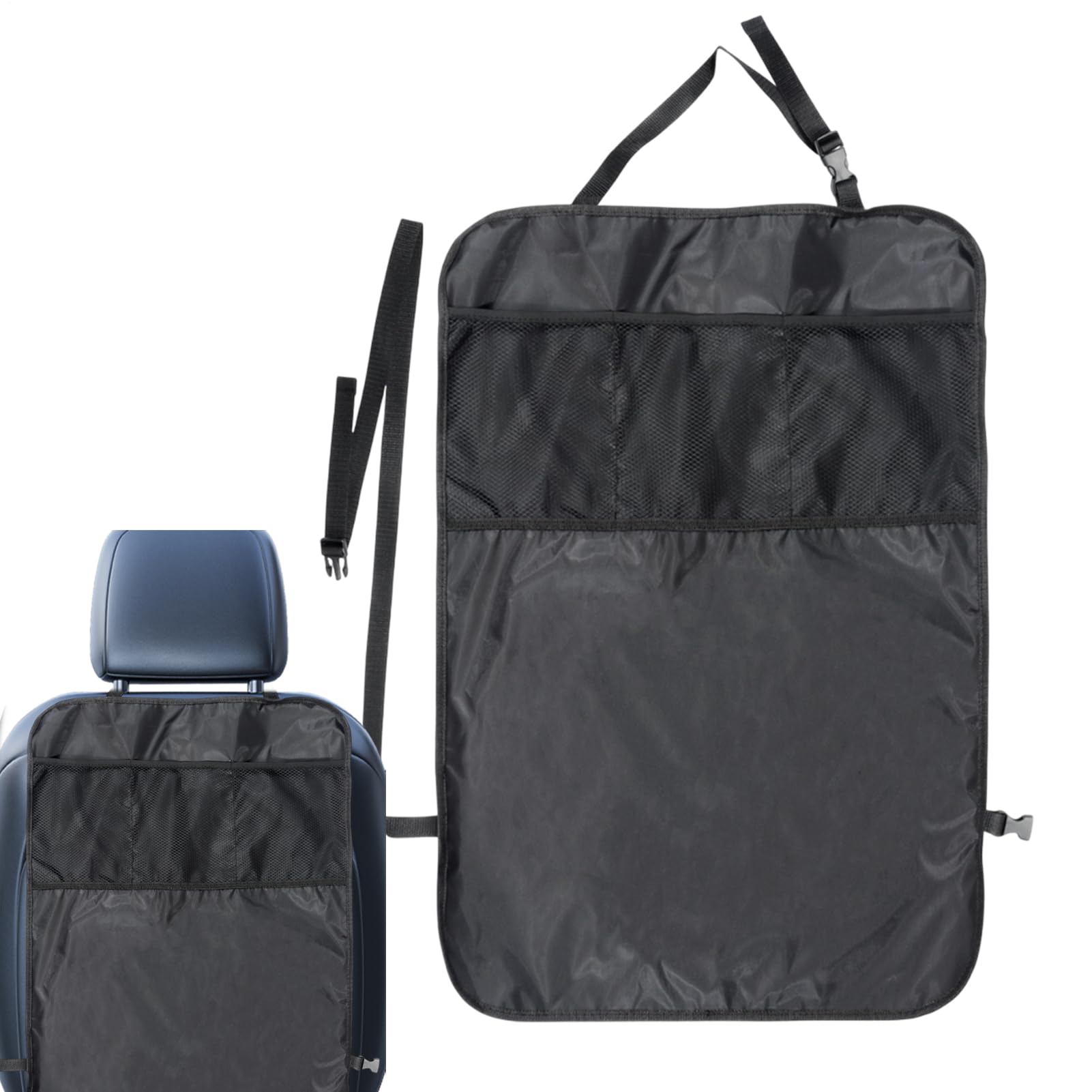 Car Seat Organizer - キッズ用 キック防止 シートプロテクター - Anti-Kick Car Accessories | With Mesh Pocket For Travel And Road Trips