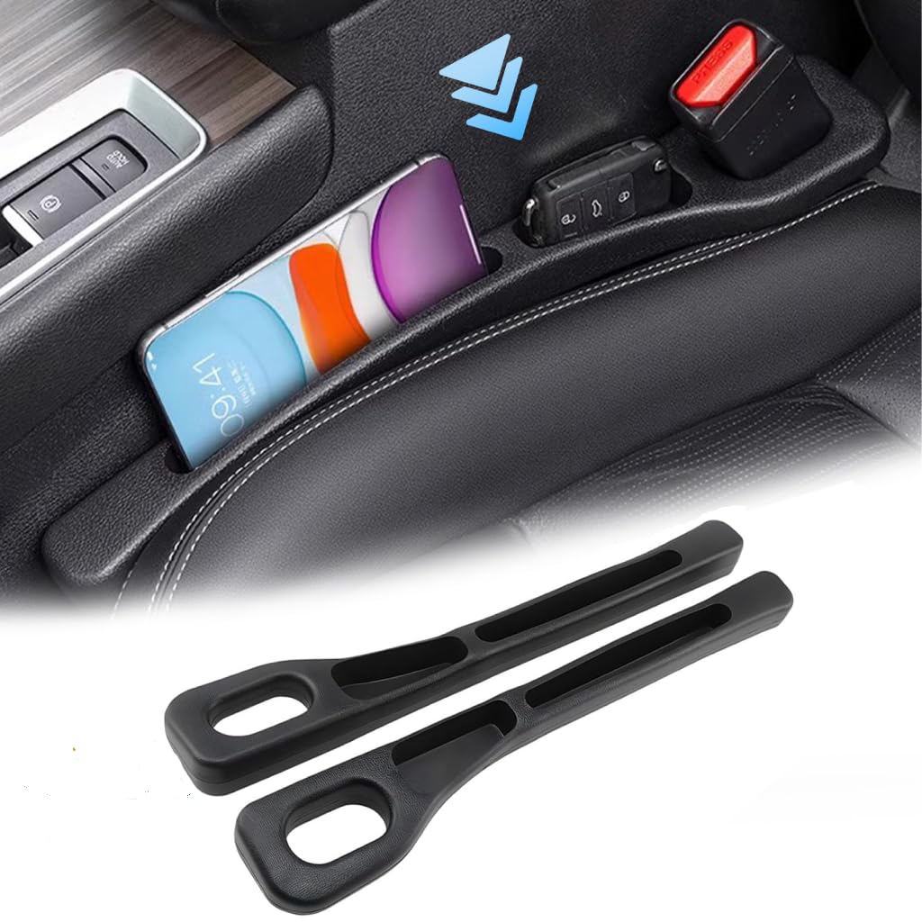 Car Seat Gap Filler Organiser with Phone Holder, 2 Pack Soft Foam Universal | Vehicle Mounted Leak Proof Filling Strip, Stops Items Dropping Car Seat Side Ga... — Hjjmn