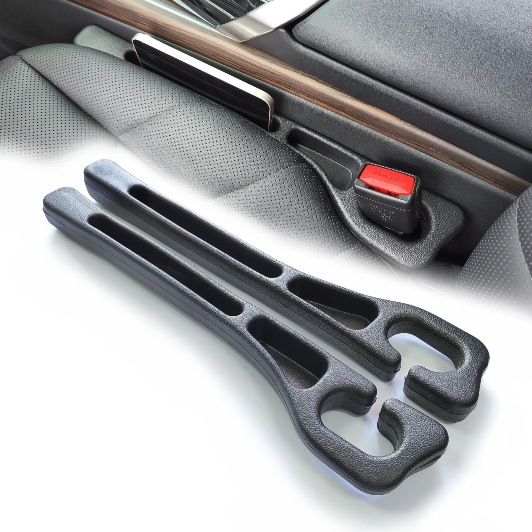 2 pack No Drop Car Seat Gap Filler Guard, Catcher Blocker Between Consoles | Fill the Gap between Seat and Console Leather Car Crevice Inbetween Blocker Plug... — Wuzno