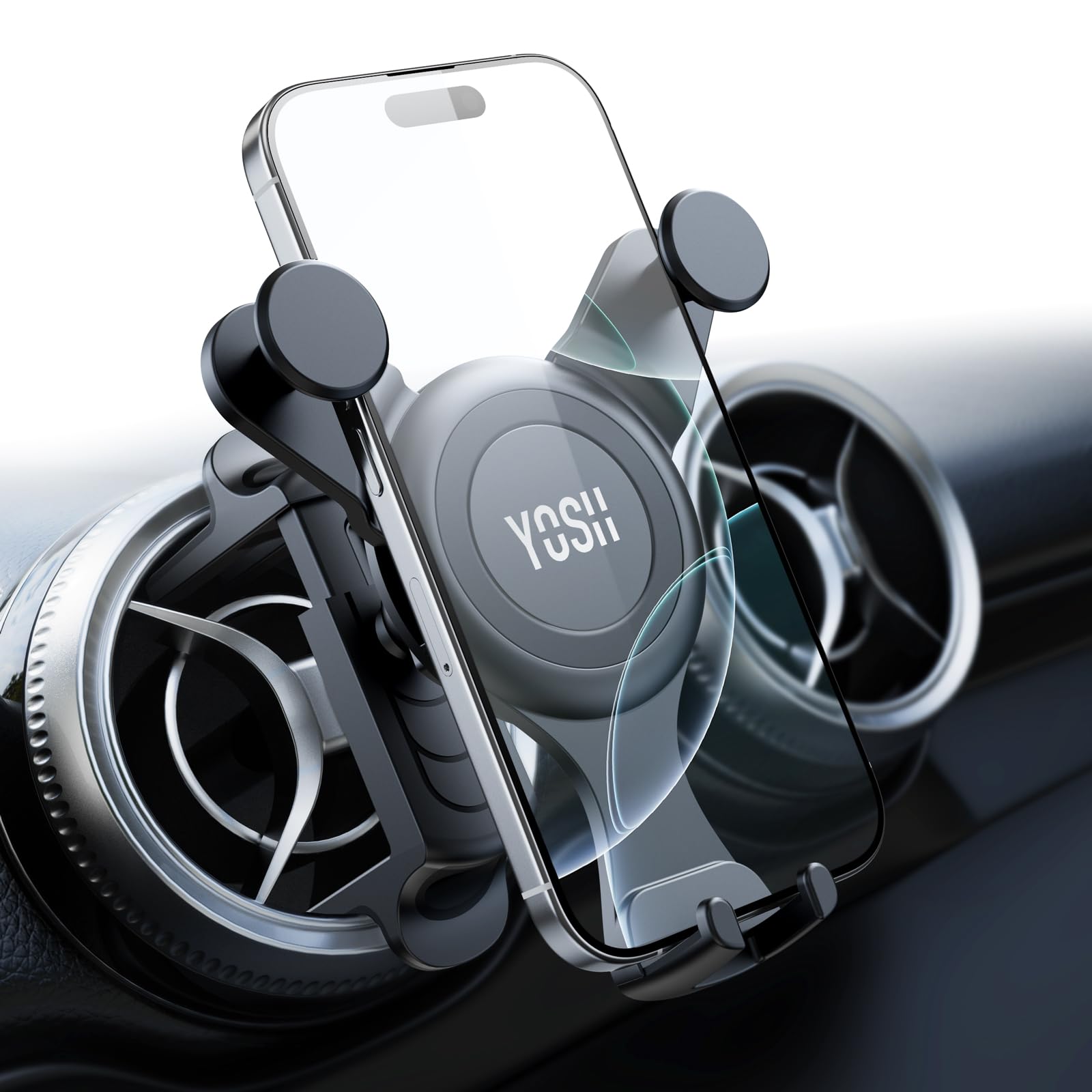YOSH Mercedes Phone Holder for Round Air Vent, Car Phone Holder for Audi | for Mercedes Benz A/C Class A180/200 C180/200/260/300, GLB/GLC, Audi A1, Reinforce... — Yosh