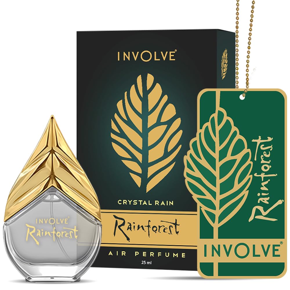 Involve Rainforest Premium Edition – Crystal Rain Car Perfume | Luxury Air Freshener Spray – 25 ml | Long-Lasting Fine Fragrance | Car Accessories interior |... — Involve Your Senses