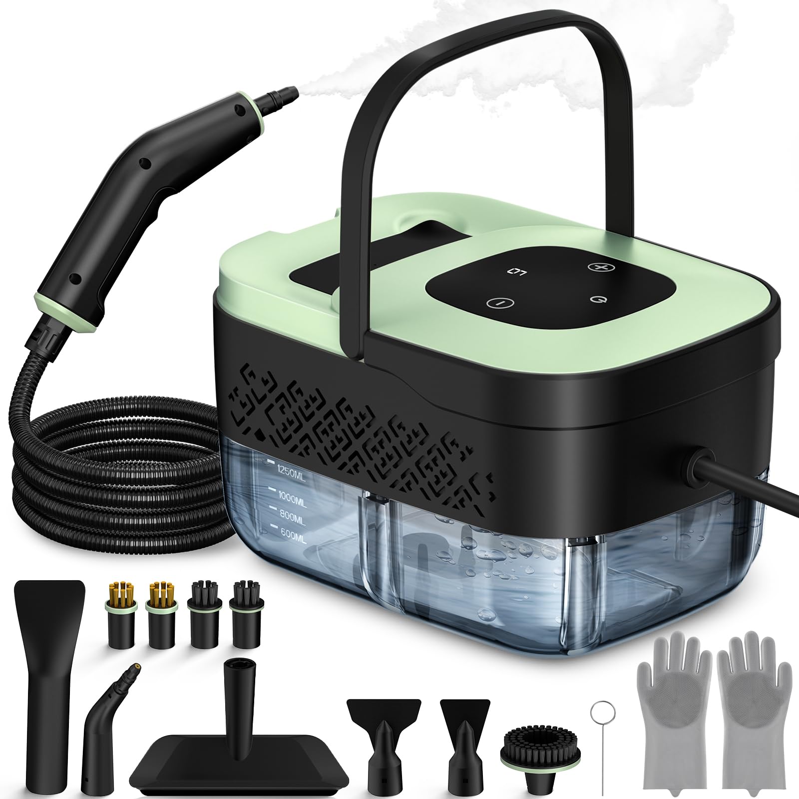 Steam Cleaner, Portable Steamer for Cleaning with 16pcs Accessories, 6-Level Adjustable and 15s Heat-Up, Handheld Steam Cleaner for Home, Tile, Dirt, Grout,... — Wsryycc