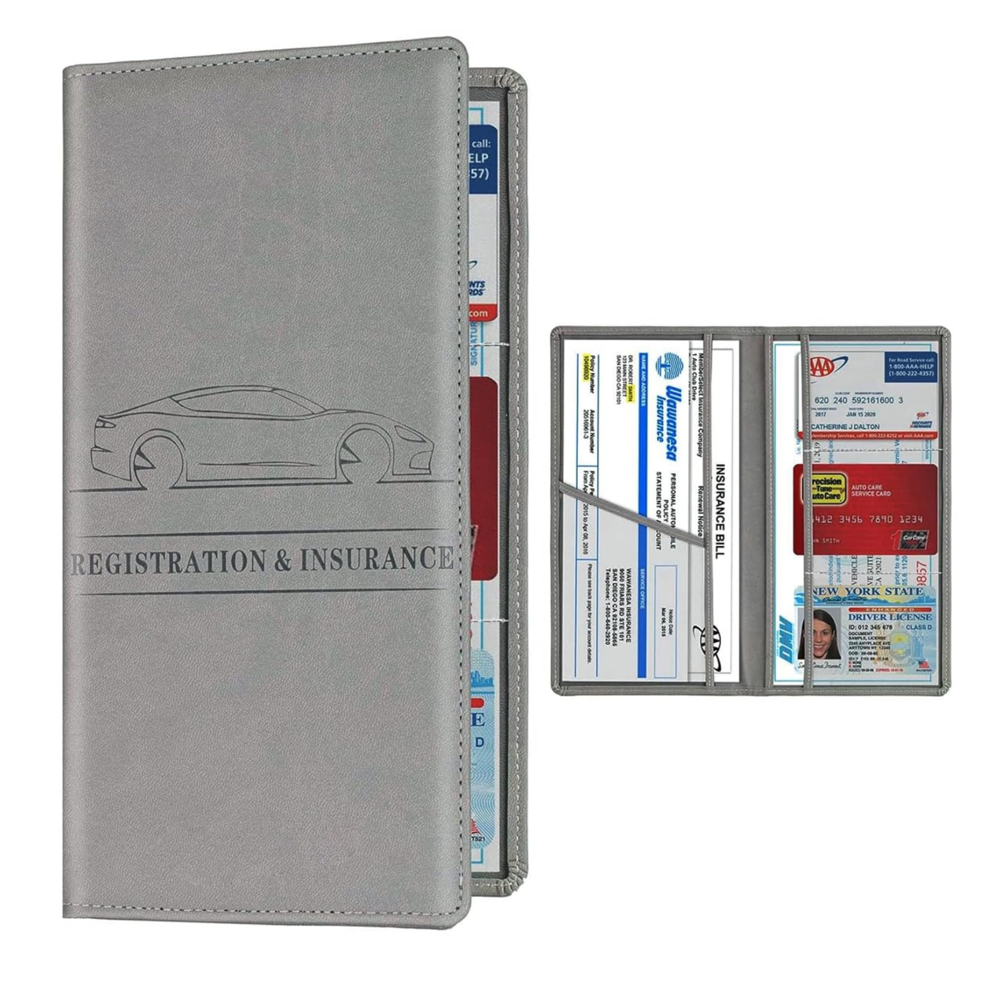 Car Document Holder with Magnetic Closure Vehicle Registration & Insurance Card, Driving Licence, RC Book Organizer with Multiple Pockets for Car Truck Motor... — Jannyro