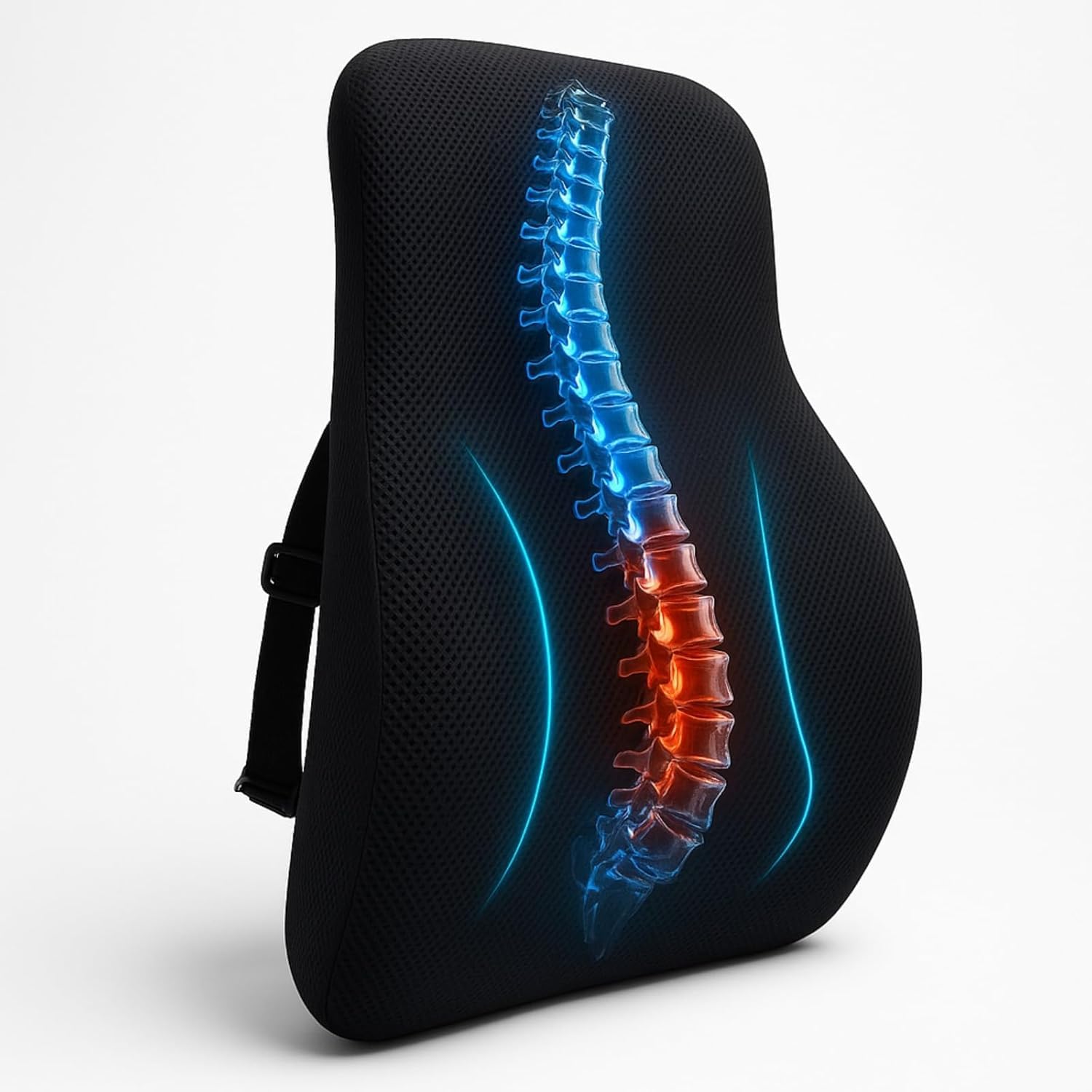 Memory Foam Car Seat Back Support, Orthopedic Lumbar Back Rest for Back Pain Relief, Back Support Pillow for Office ChairCar Support Pillow,-Seat Cushion — Voltonix