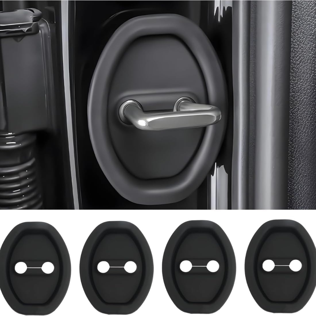 DRAWBRIDGE car Door Lock Protector Cover 4PCS Car Silicone Rubber Car Door Shock Absorber Rubber Pads for Enhanced Protector Lock Accessories All Universal S... — Drawbridge