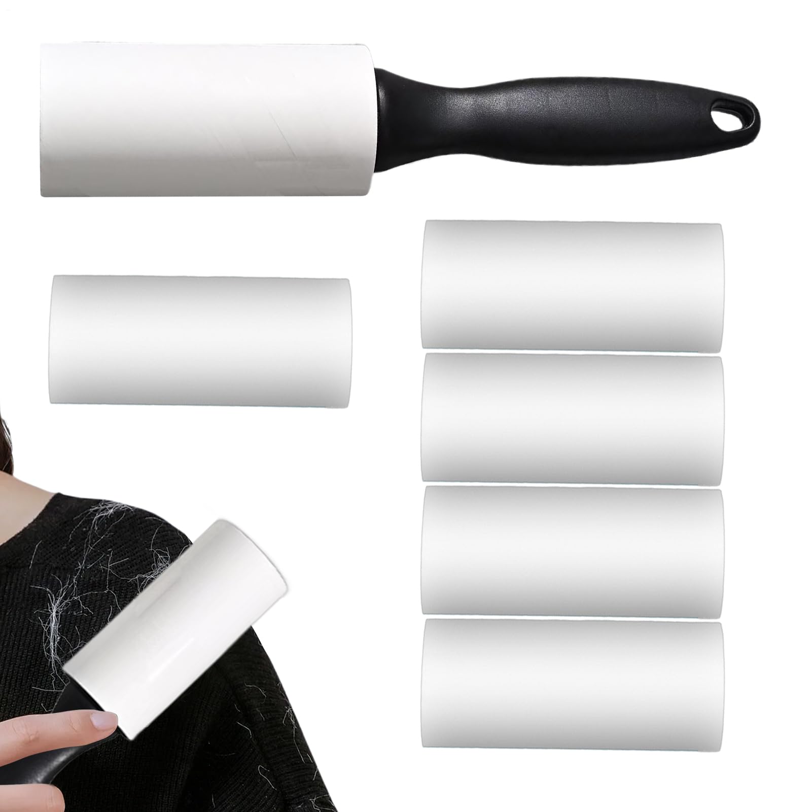 Sticky Lint Roller - Quickly Removes Animal | Dust & Fluff From Clothes | Portable Household Cleaning Supplies | Hair Removal Aid For Vehicle Car Rugs Clothi...