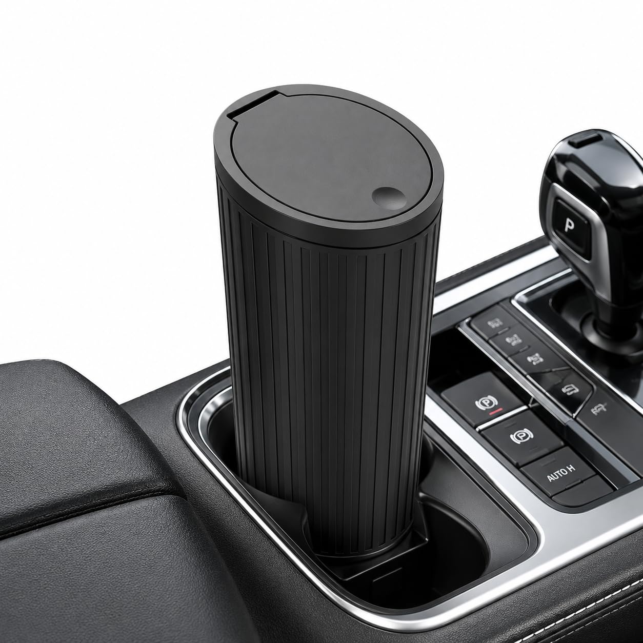 Car Trash Can with Push Lid for Car, Office, Home & Vehicle – Car Accessories, Portable Garbage Organizer with Lid, Small Cup Holder for Table, Desk, Kitchen... — Kcalbkcor