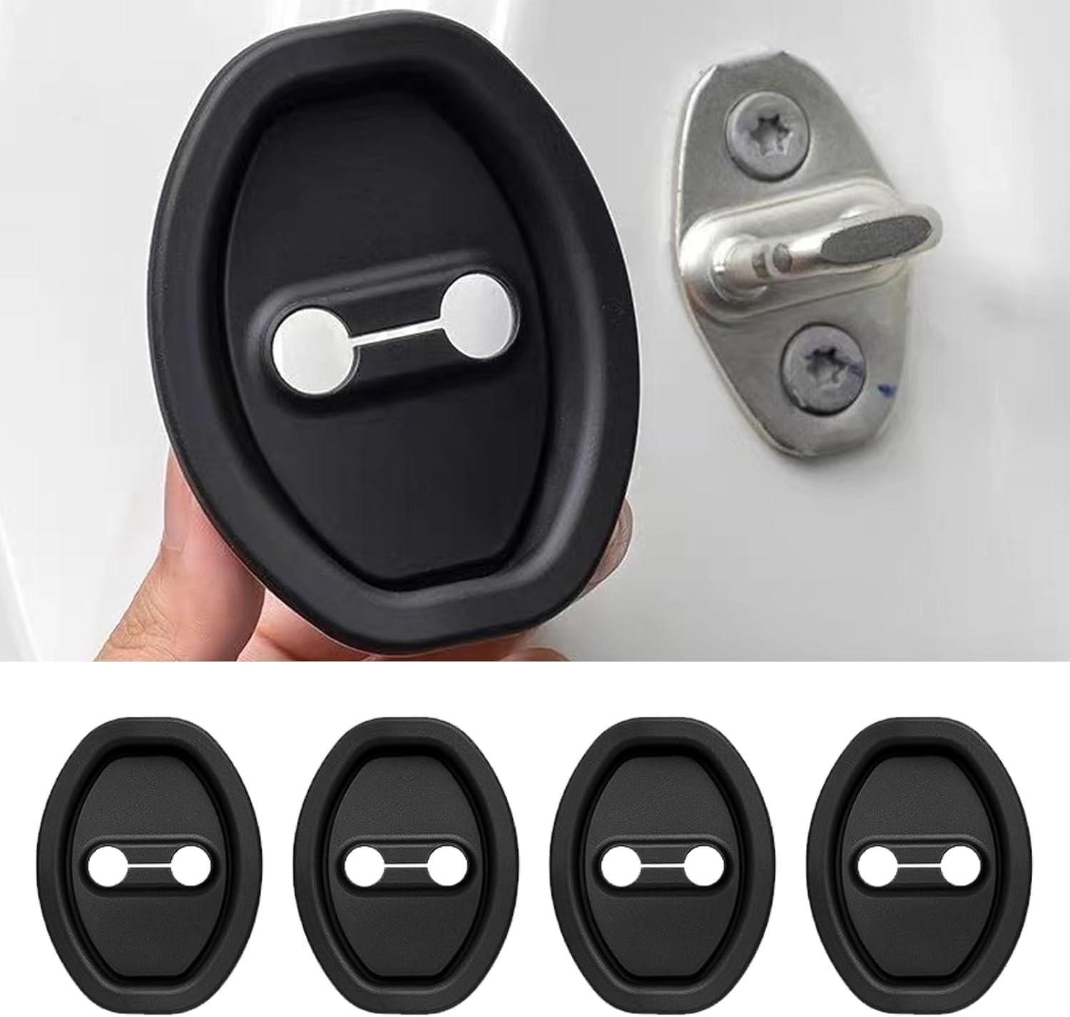 DRAWBRIDGE Car Silicone Door Latch Lock Protective Cover Door Latches Rust Stopper Protector Cover for Cars Universal Silent Shock Self-Adhesive Lock Latch G... — Drawbridge