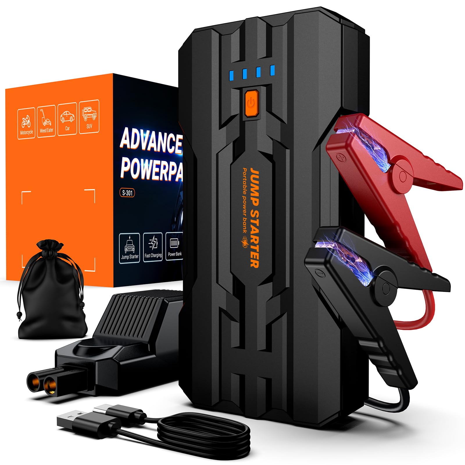 JDMCAR Jump Starter Power Pack - 5000A Portable Car Battery Booster | Jump Starter for 12V Vehicles and Motorcycles,Car Accessories Power Bank with Jump lead... — Jdmcar