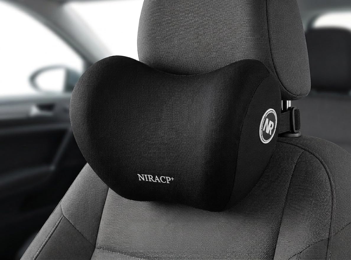 Car Neck Rest Pillow | Ergonomic Memory Foam Headrest Cushion for Neck Pain Relief | Adjustable Car Seat Support Pillow with Washable Cover | Universal Trave...