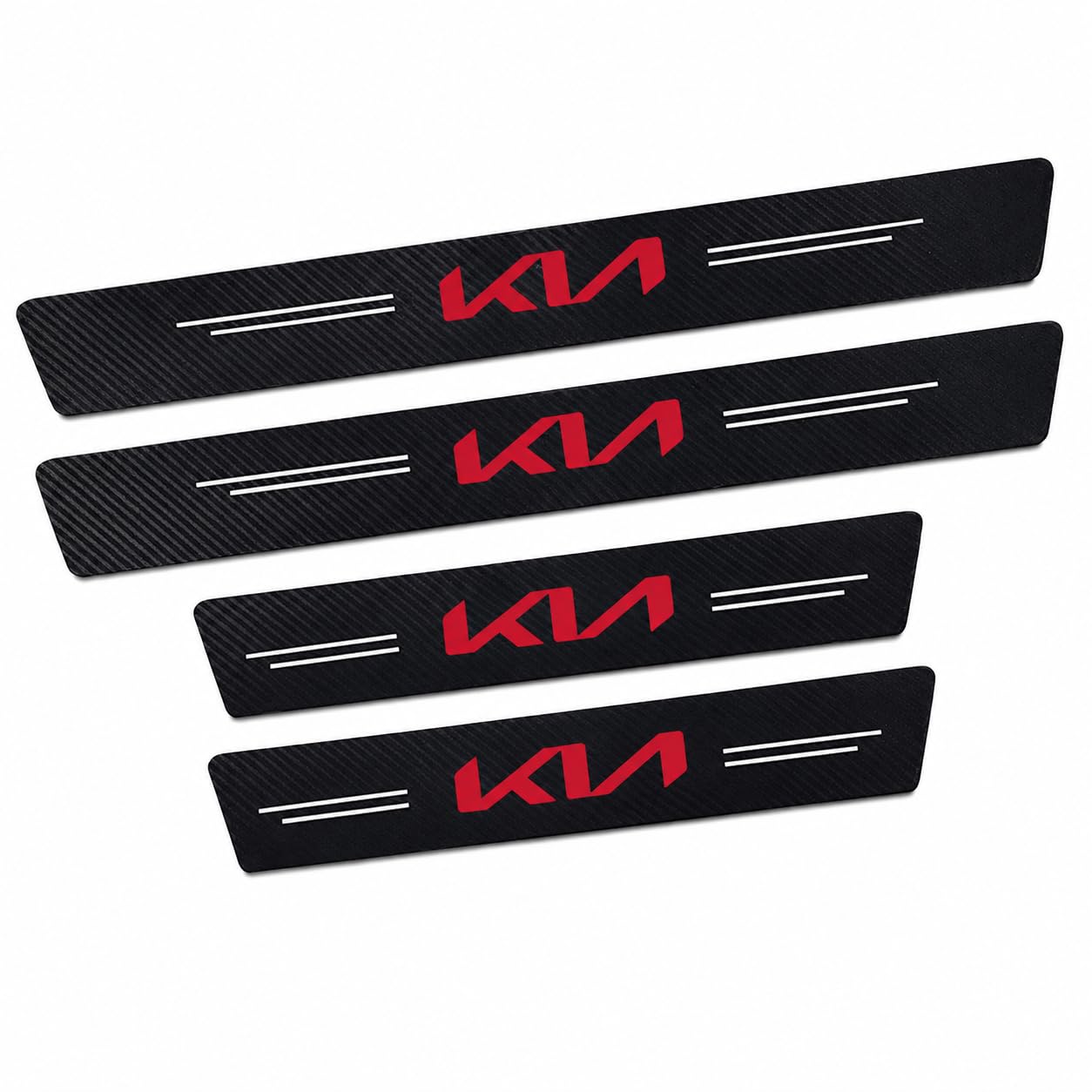 4Pcs Car Door Sill Protector Carbon Fiber Anti-Scratch Guard Strip | Universal Door Edge Scuff Protection (KIA) — Kadenova