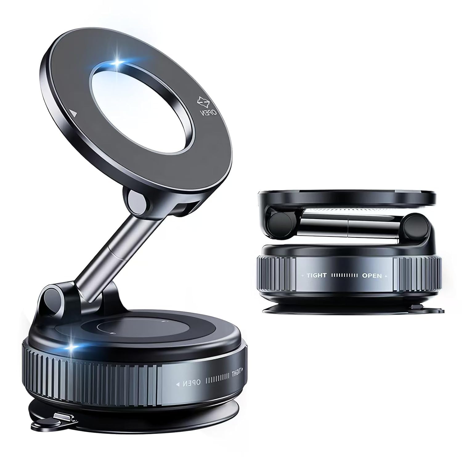 2026 Upgraded Vacuum Ultra Suction Magnetic Phone Holder, 98LBS Strongest Suction & 2600gf Magnetic for Magsafe Car Mount, 360° Adjustable Foldable Holders f... — Ticilfo