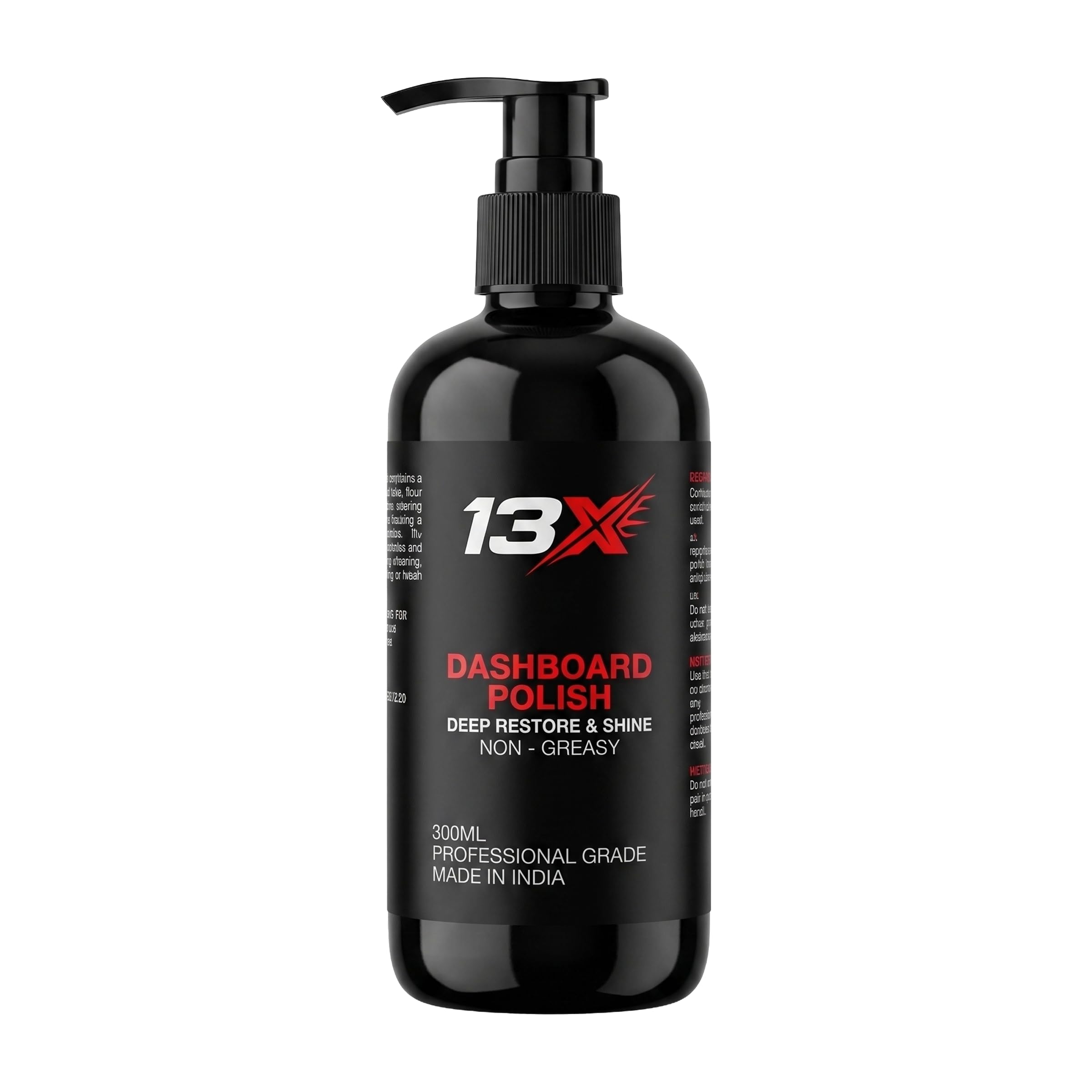 - 13X Car Dashboard Polish 300ml | Non-Greasy Car Interior Dashboard Shiner | Restores & Protects Faded Plastic, Vinyl & Rubber | Satin Finish Dashboard Clea...