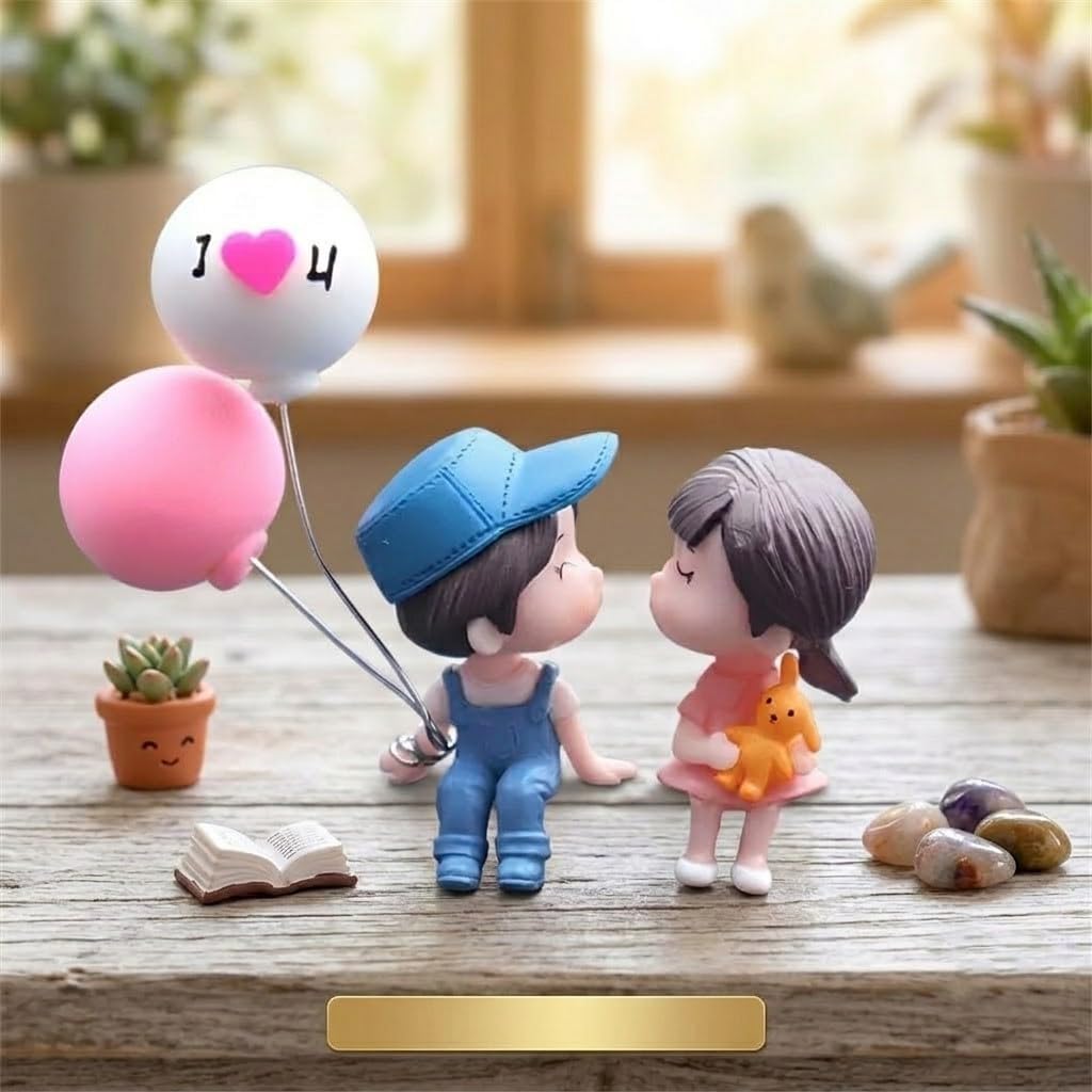 Cute Couple Car Dashboard Ornament | Mini Couple Figurine Dashboard Decoration | Car Interior Accessories for Dashboard | Romantic Desk Decor Gift for Girlfr...