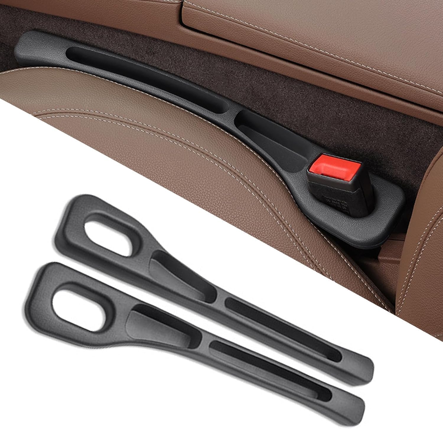 2 Pieces Car Filler with Phone Holder - Fill Gaps Between Seat and Console, Prevent Falls, Seat Gap Filler in Cars, SUVs and Trucks & SUVs Car Accessories (G...