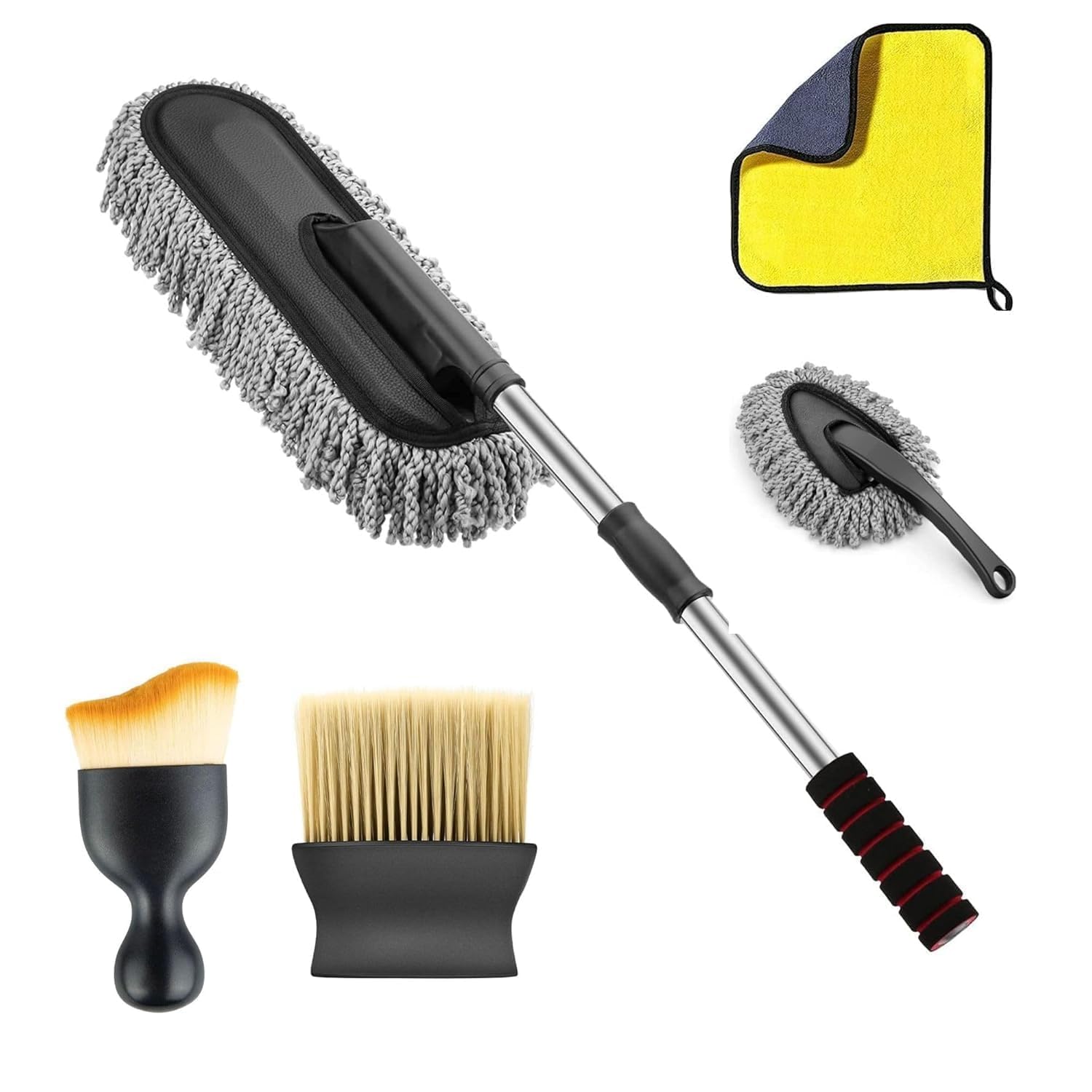 Car Duster Kit for Car Cleaning, 5 PCS Microfiber Car Cleaning Accessories Kit, Dashboard Dust Cleaner, Scratch-Free Interior & Exterior Detailing Tools for...